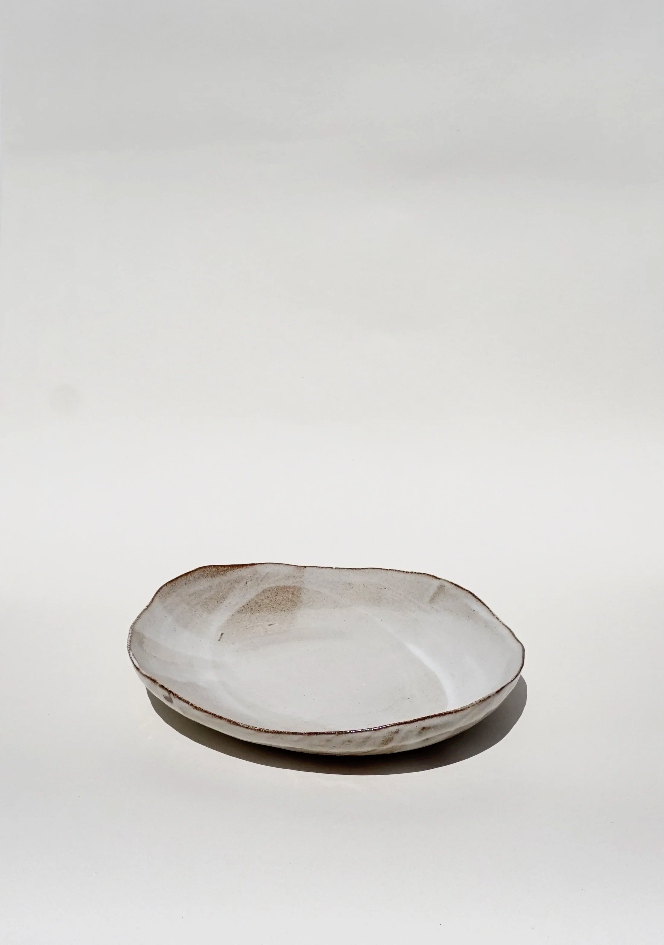 Slipped stoneware oval serving platter 