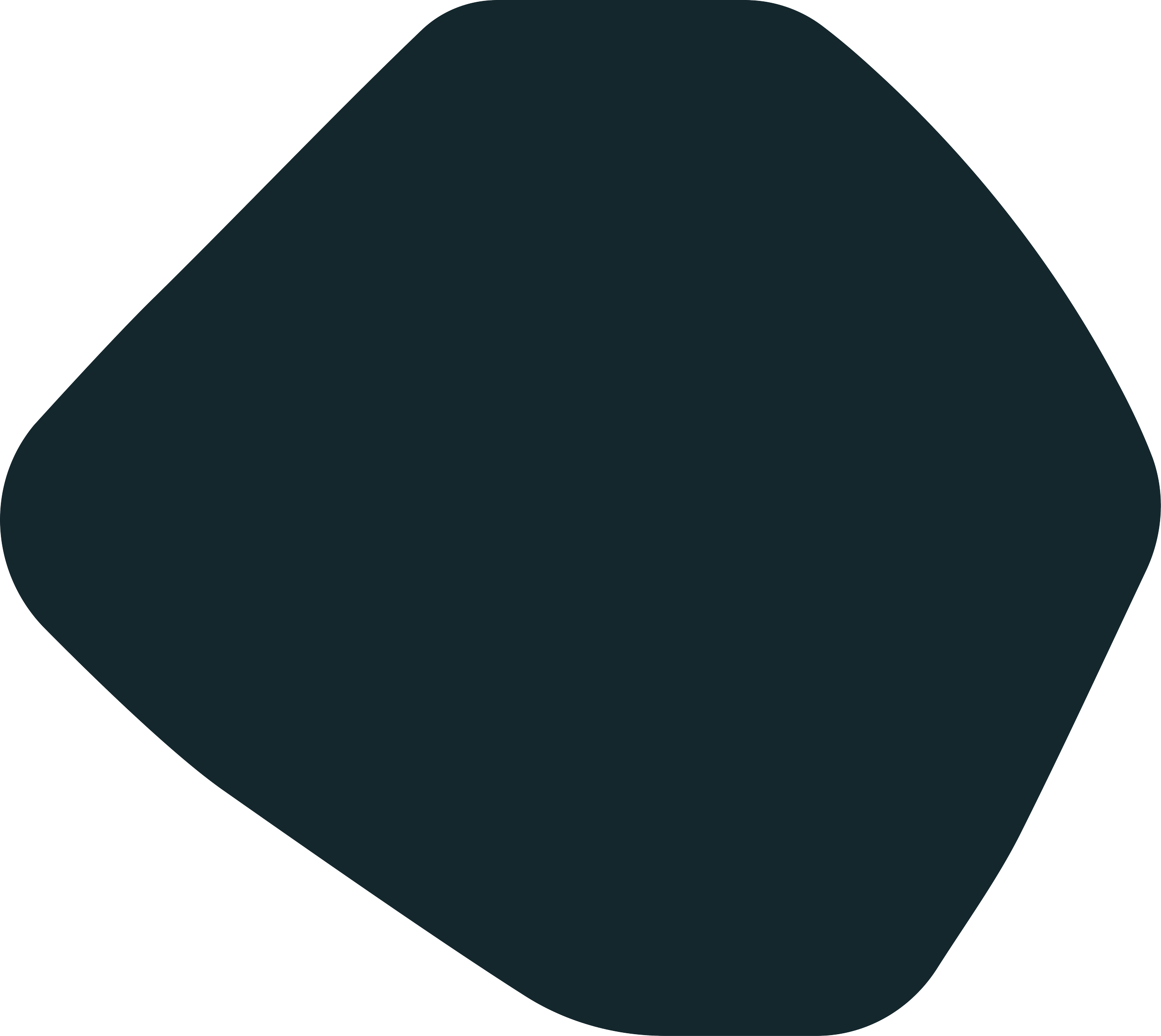A dark teal colored icon resembling a stone.