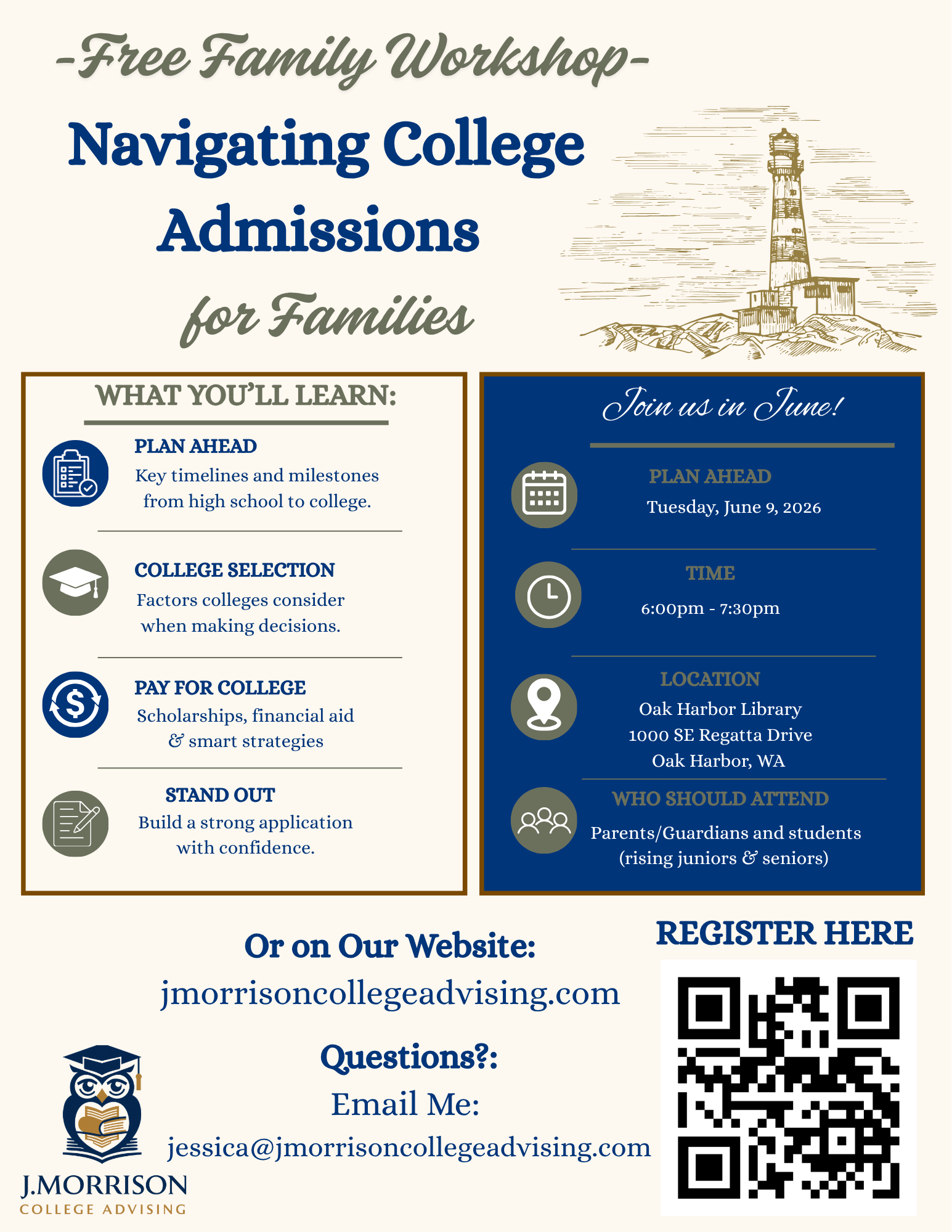 Navigating College Admissions Free Parent & Student Night: Oak Harbor, WA