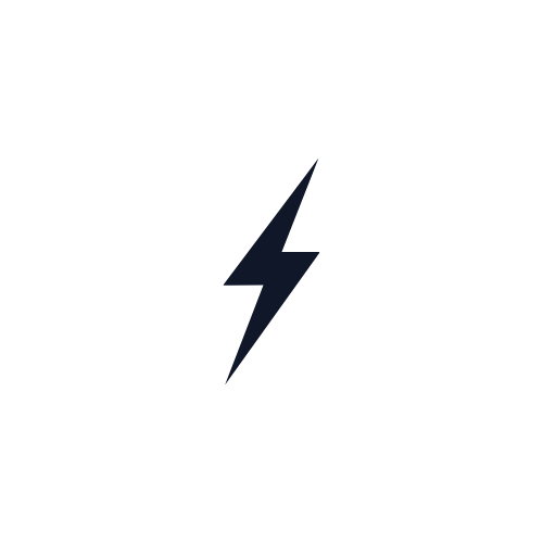 A black-and-white icon of a lightning bolt inside a circle, symbolizing electricity or power.