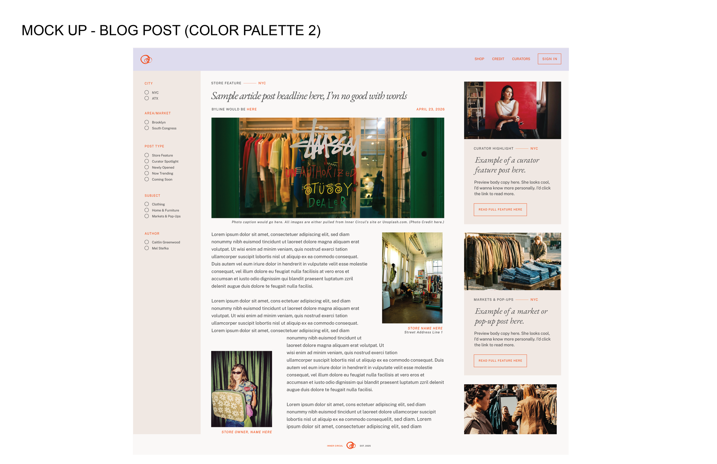 Blog Post Mockup with Color Palette 2