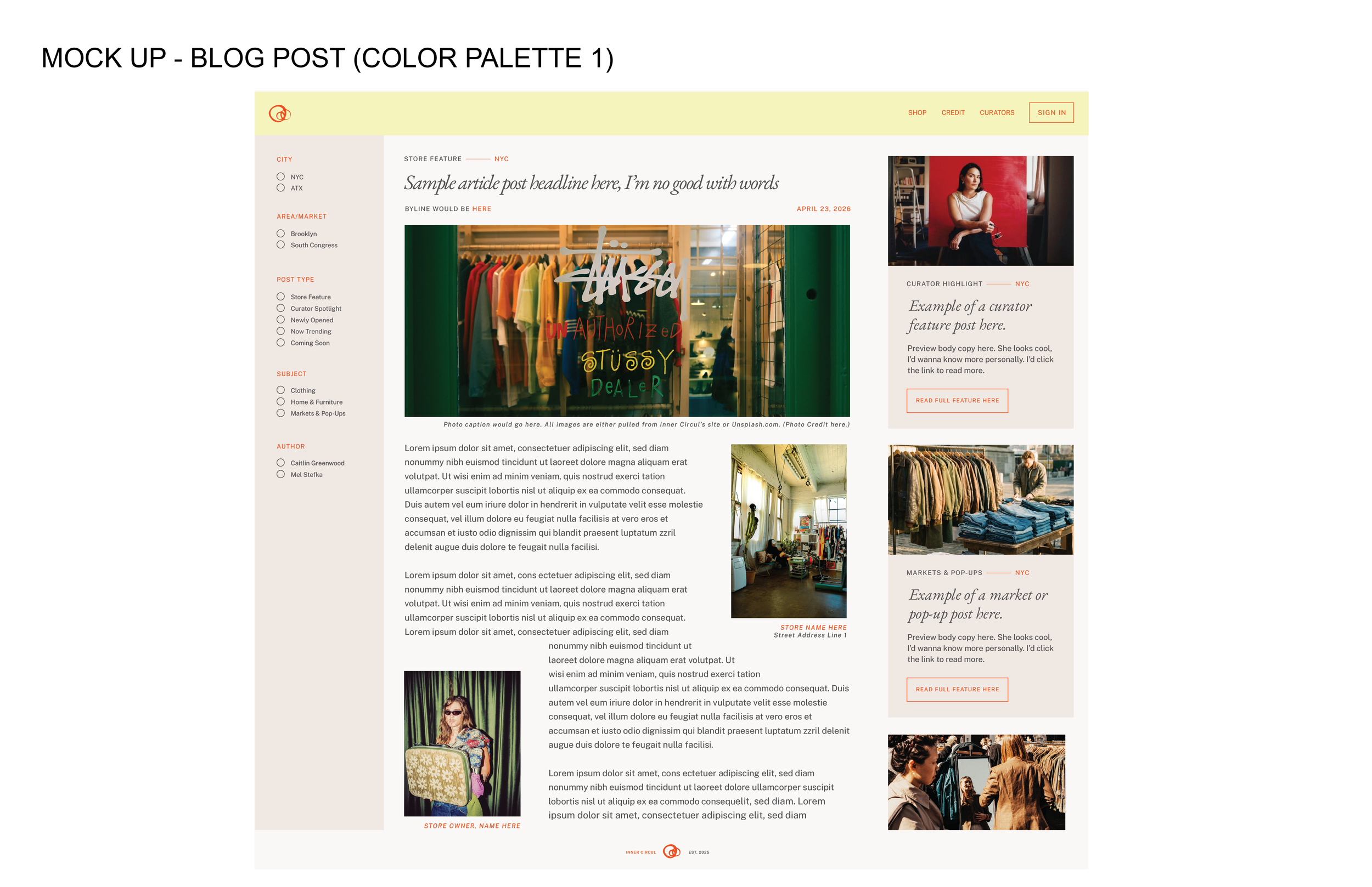 Blog Post Mockup with Color Palette 1