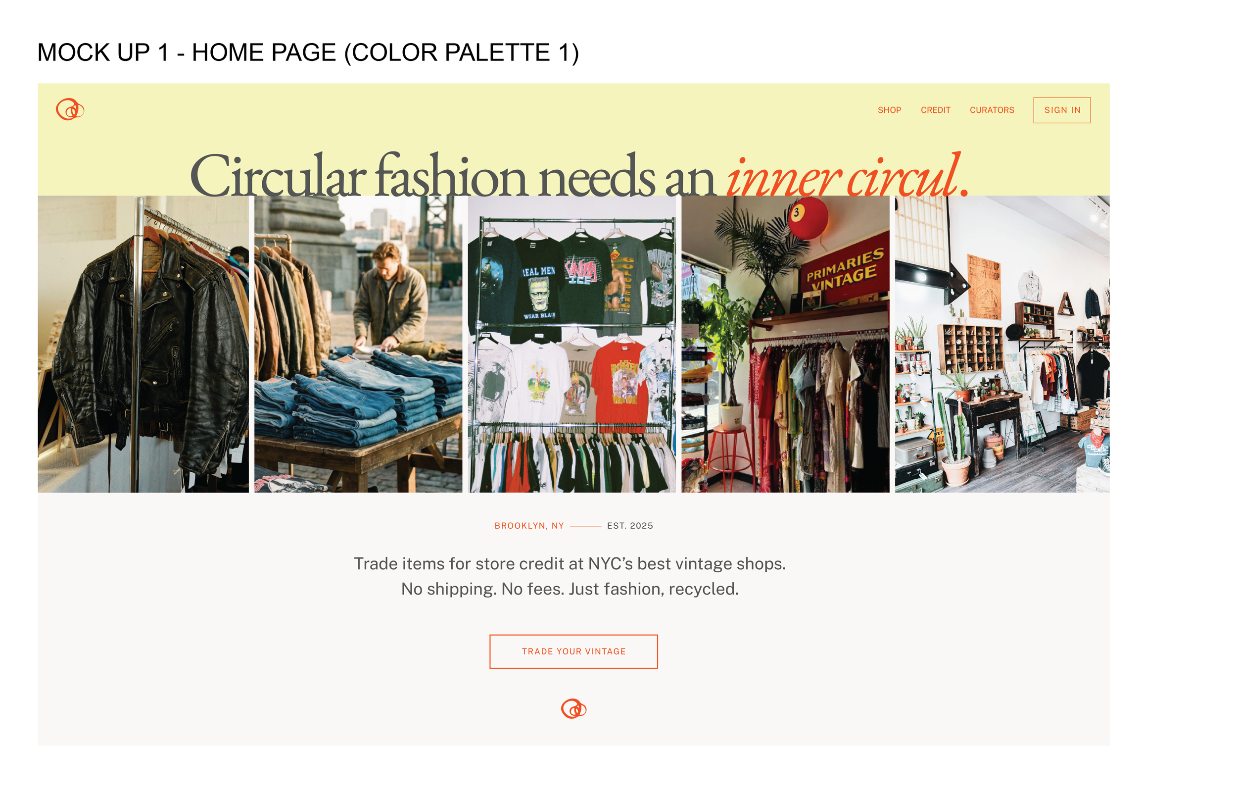 Home Page Mockup with Color Palette 1