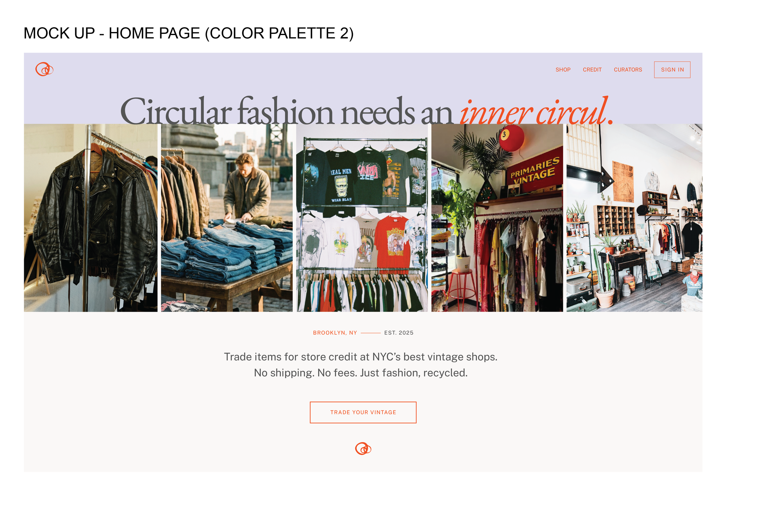 Home Page Mockup with Color Palette 2