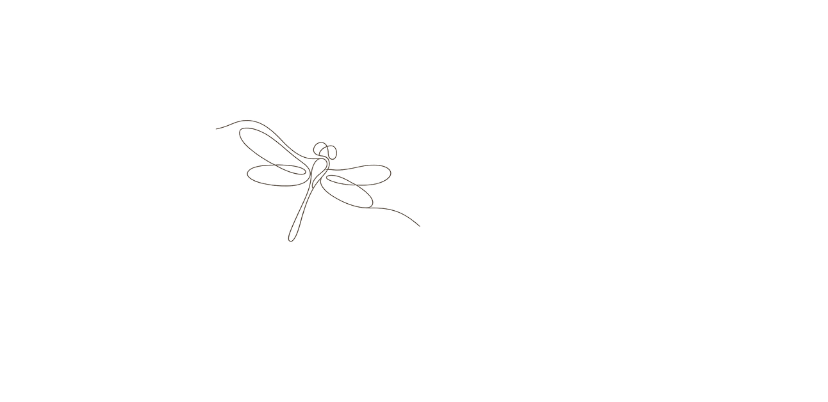 A line drawing of a dragonfly with outstretched wings against a black background. This is the logo of The Born Ready Method.