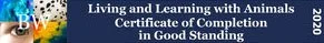 Certificate of Completion titled 'Living and Learning with Animals'