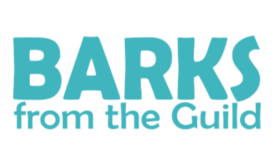 BARKS from the Guild logo with black background and teal-colored text