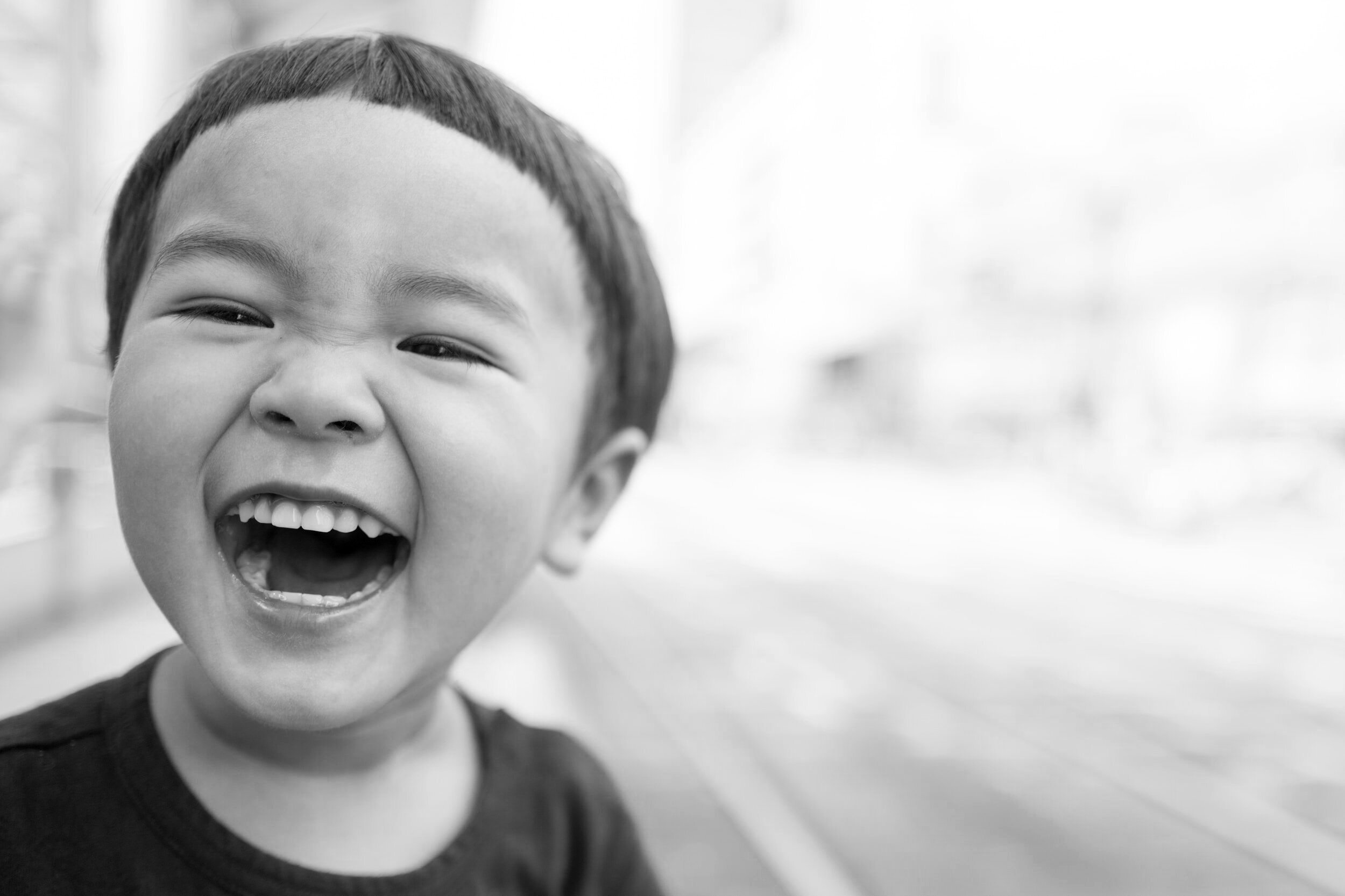 Joyful 5-year-old child sharing bright smile