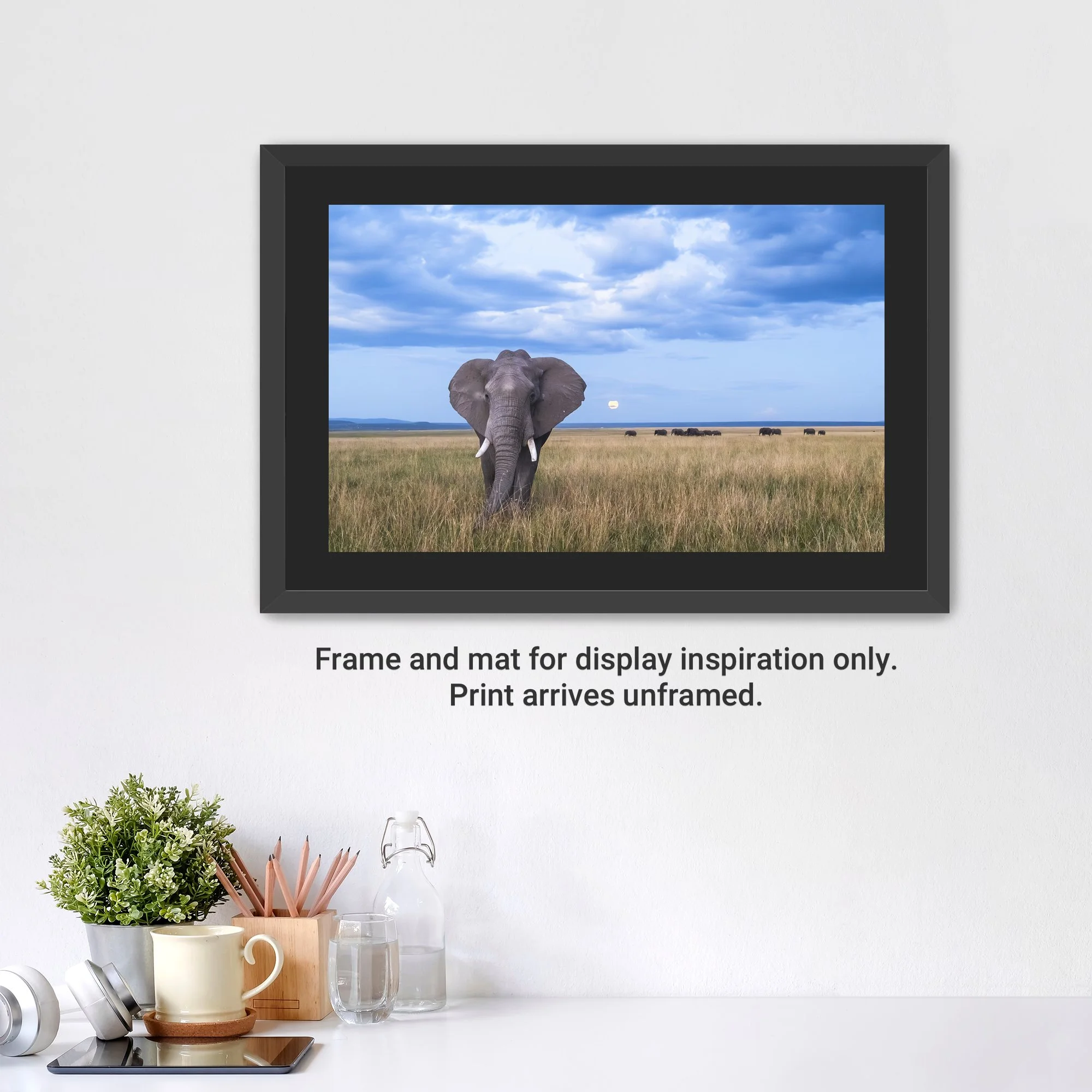 SereneMaraEvening-Framed-FineArt-16x10-BlackMat-cap.jpg