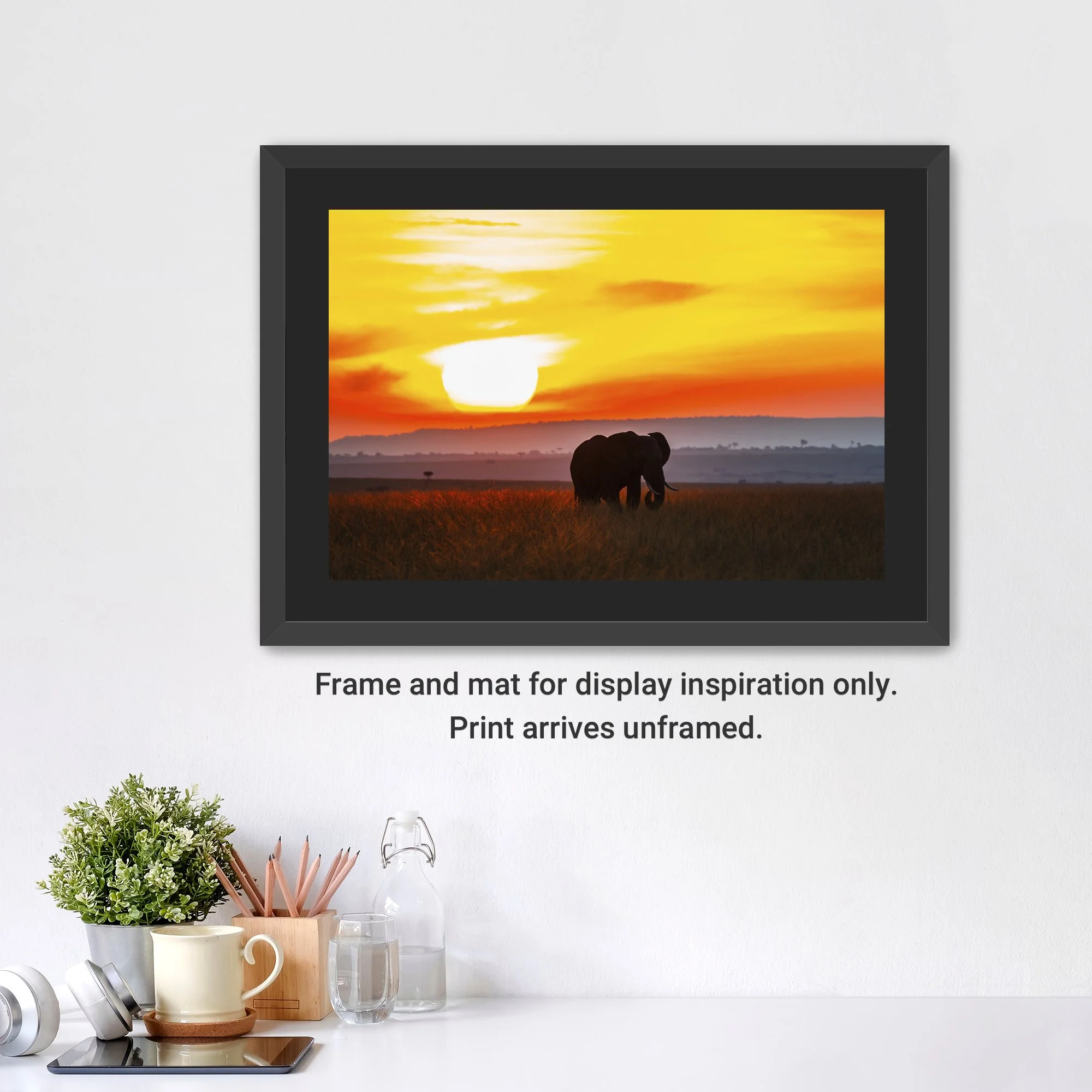 SereneMaraEvening-Framed-FineArt-16x10-BlackMat-cap.jpg