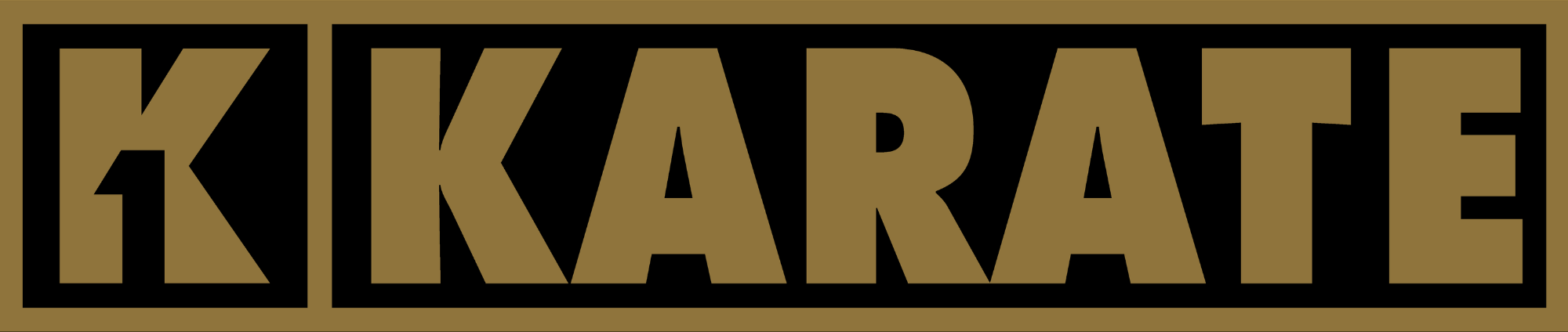 Gold and black logo with the word 'K1 KARATE' in bold capital letters.