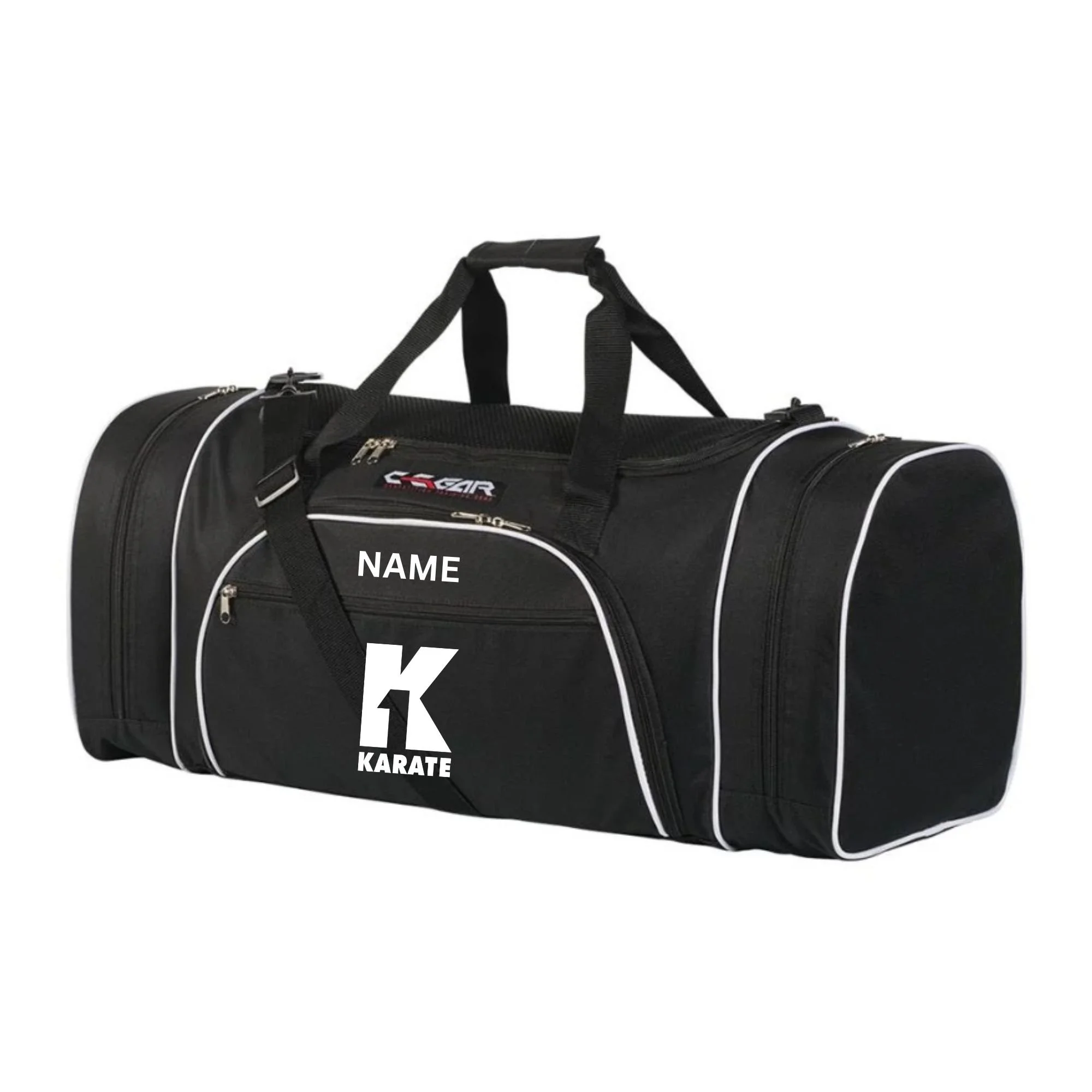 K1 Duffle Bag White Trim with Logo and Name.jpg