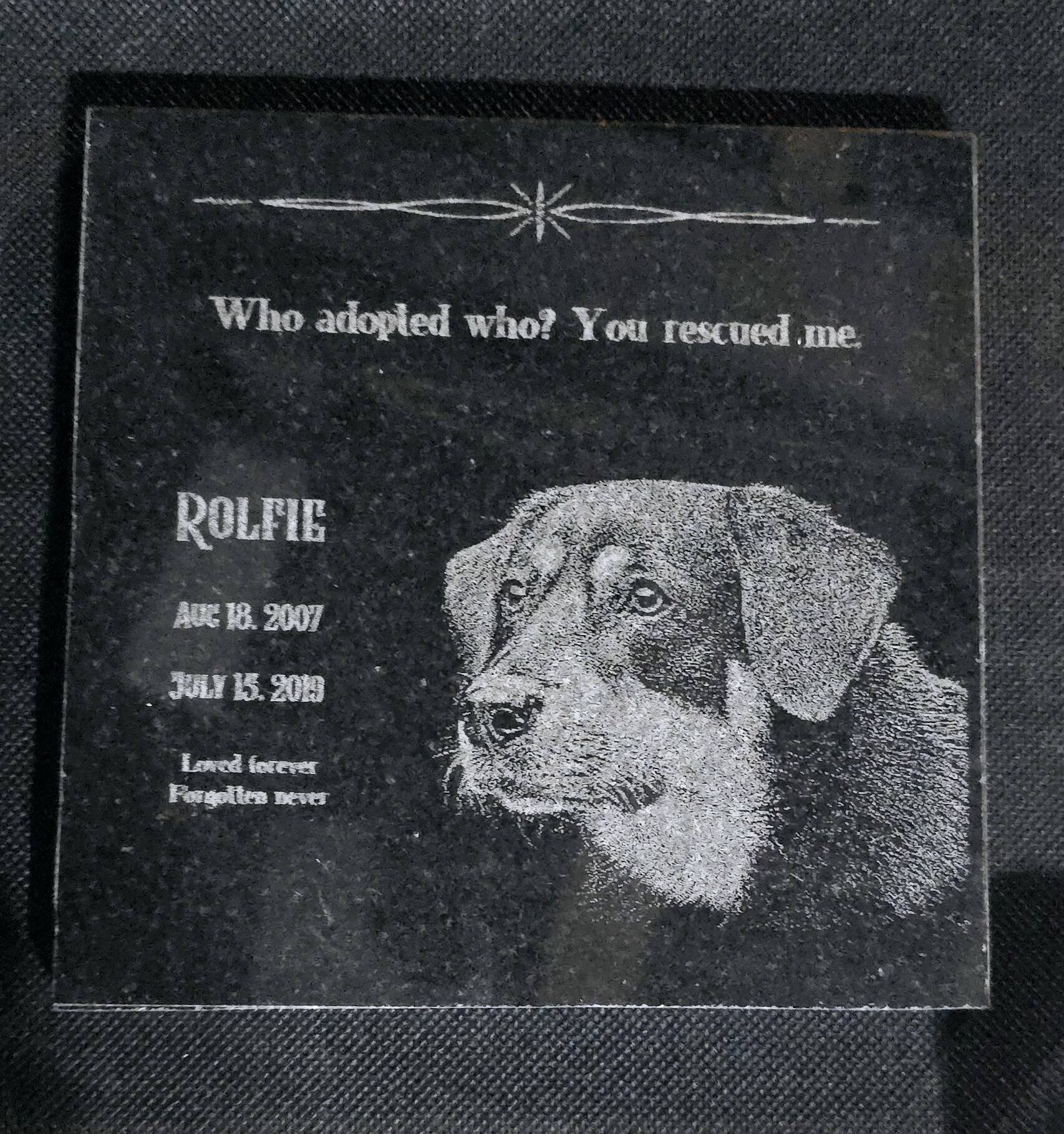 Custom Pet Memorial on Granite