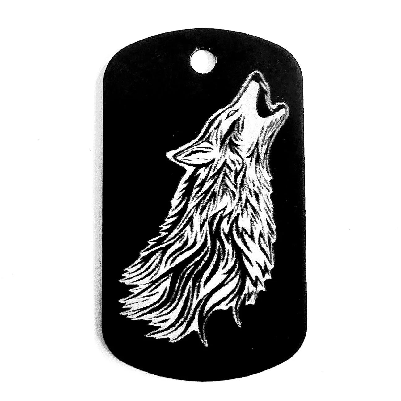 CLEARANCE/MISPRINT Metal Dog Tag - Howling Wolf