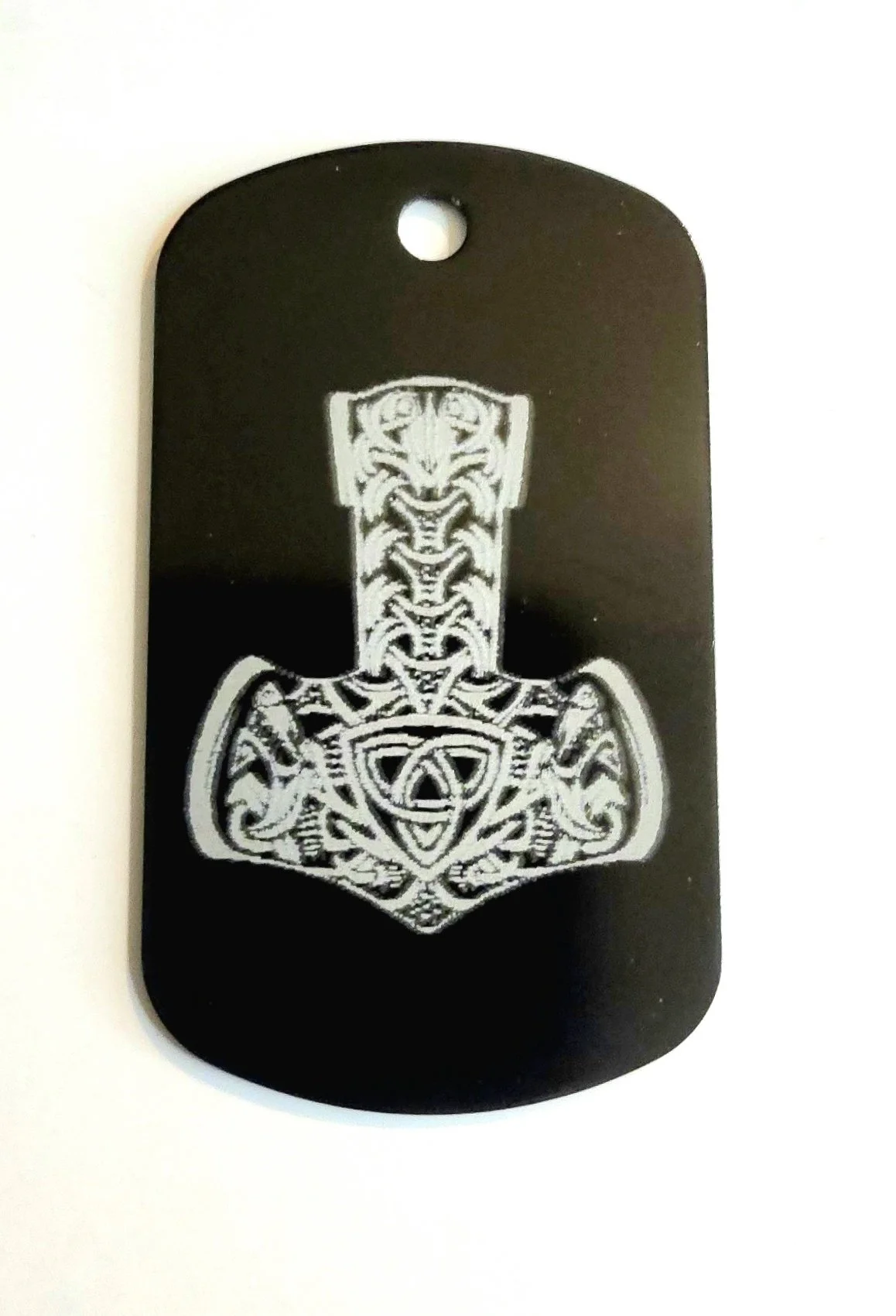 CLEARANCE/MISPRINT Metal Dog Tag - Mjölnir/Thor's Hammer