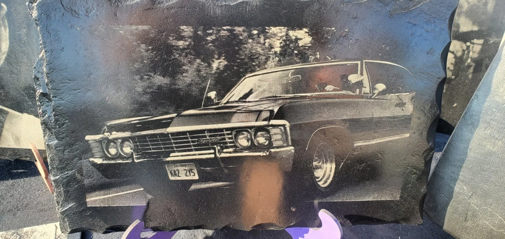 12x7.5 'Baby' from Supernatural slate engraving