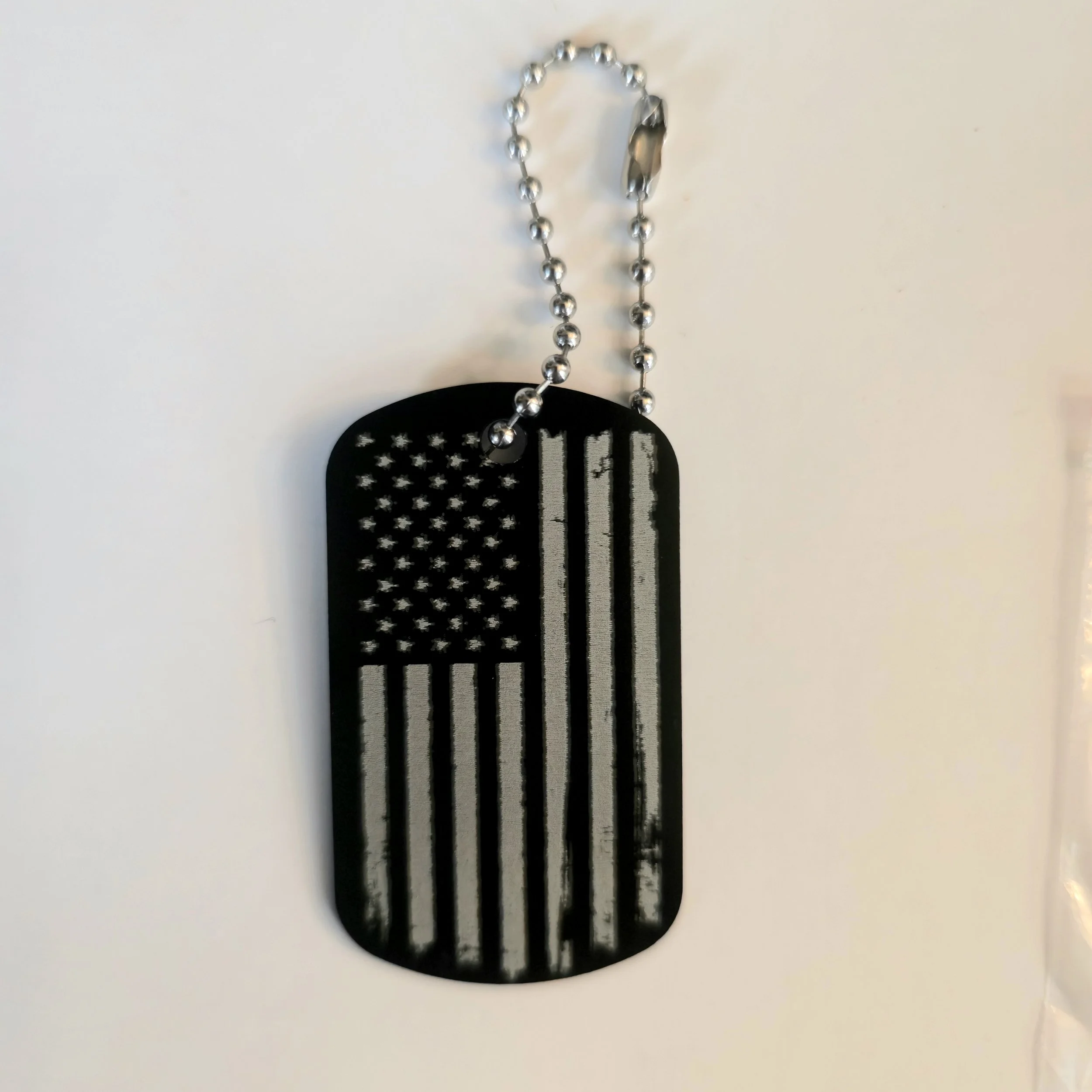 CLEARANCE/MISPRINT Metal Dog Tag - American Flag