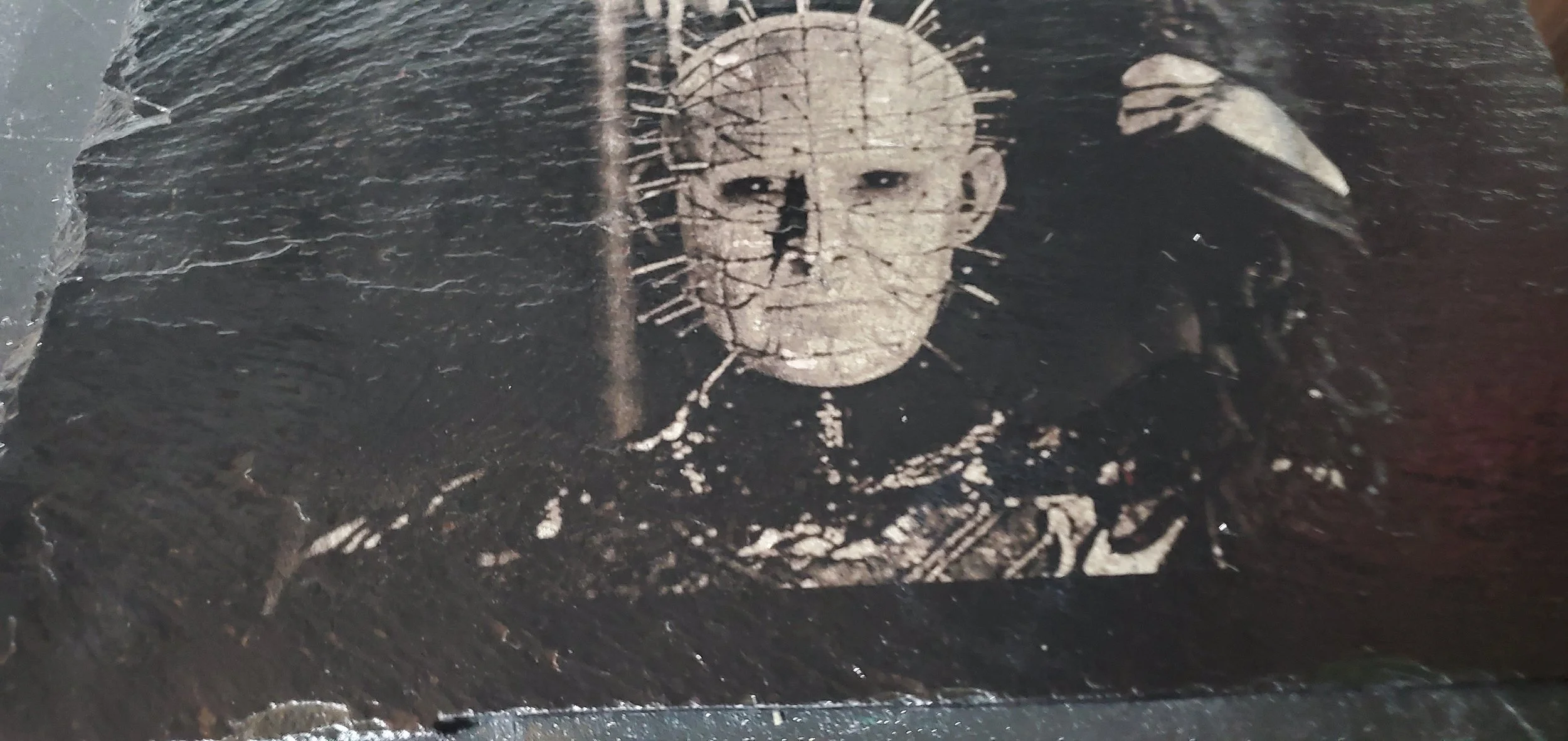 Doug Bradley 'Pinhead' slate engraving