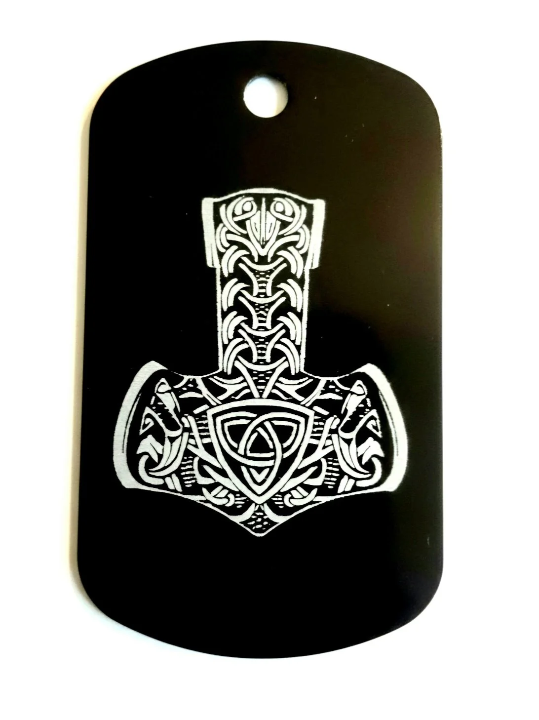 CLEARANCE/MISPRINT Metal Dog Tag - Mjölnir/Thor's Hammer