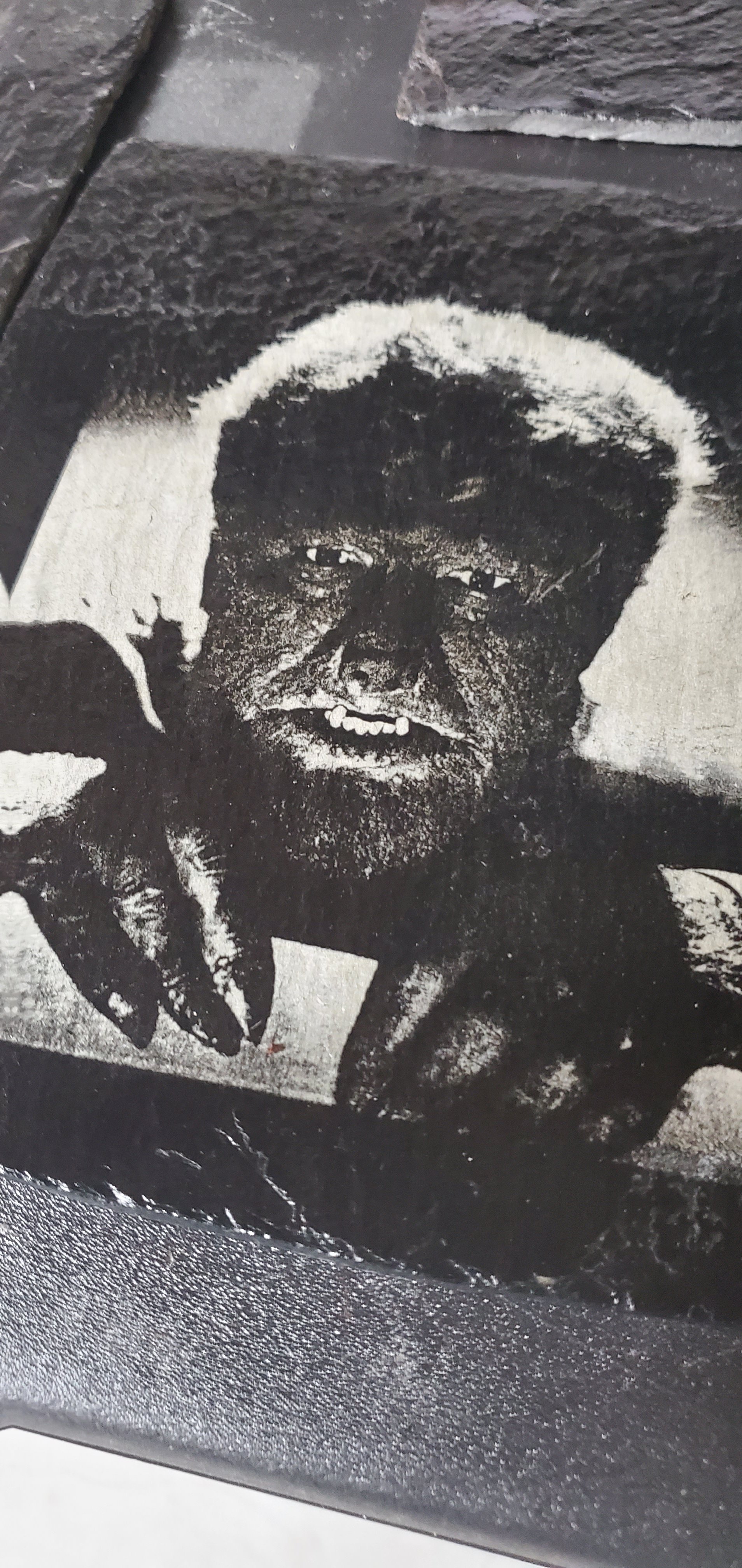 Lon Chaney Jr. as The Wolfman slate engraving