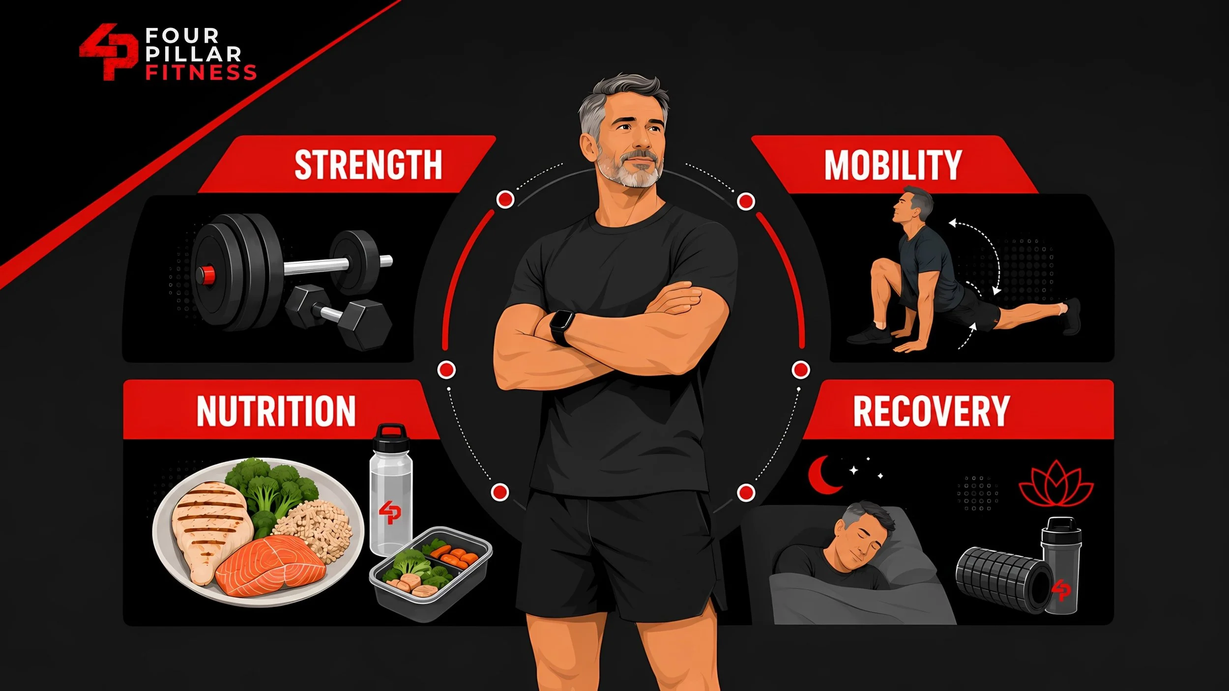 The Four Pillars of Fitness: A Simple System for Strength, Mobility, Nutrition, and Recovery