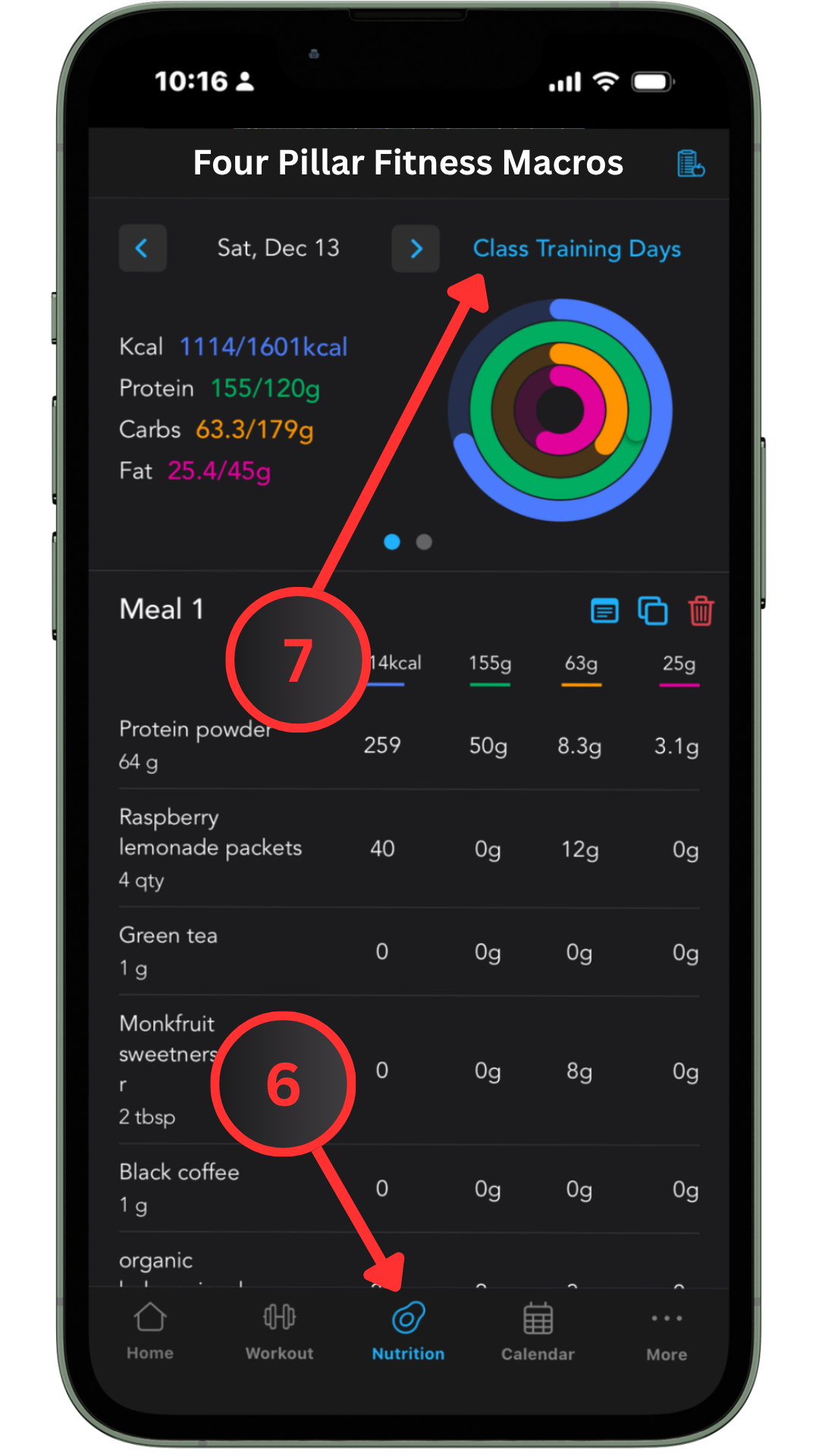4P Fitness / Kahunas Mobile App Walkthrough - Nutrition Page