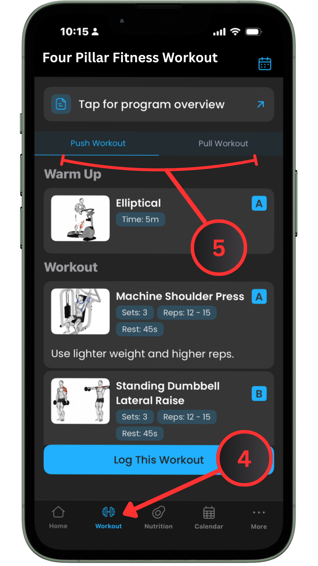 4P Fitness / Kahunas Mobile App Walkthrough - Workout Page