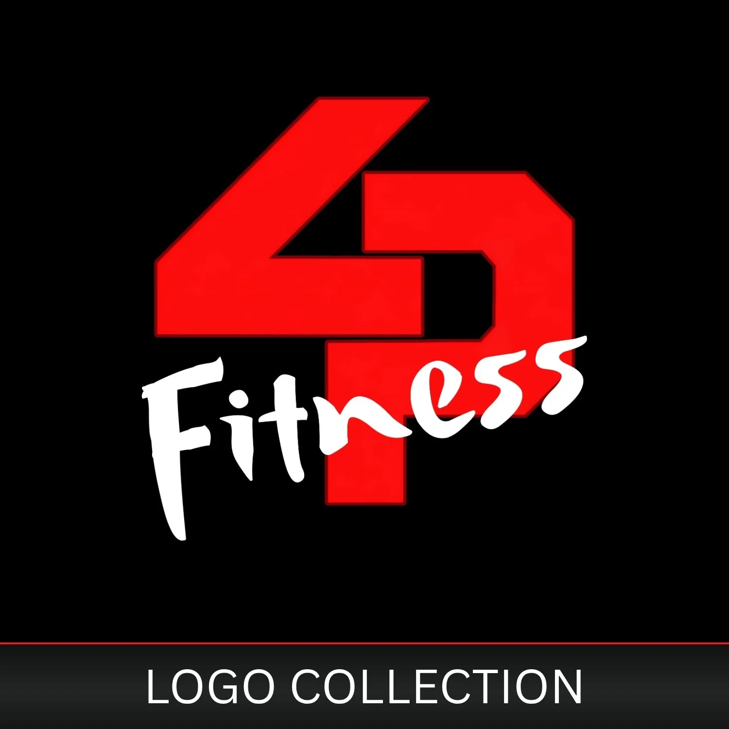 A logo with a red geometric number 5 and the word 'Fitness' written in white, stylized text across the lower part of the number, with the phrase 'Logo Collection' beneath it.
