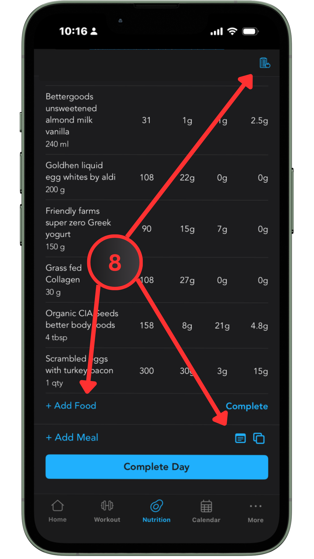 4P Fitness / Kahunas Mobile App Walkthrough - Nutrition Page continued