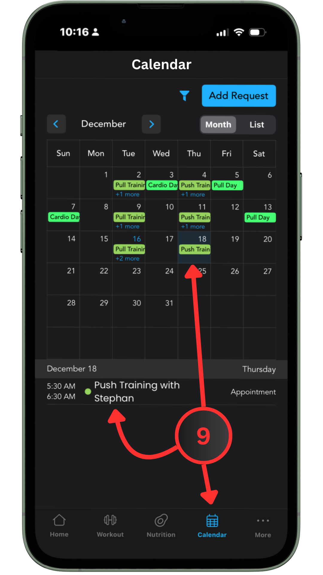 4P Fitness / Kahunas Mobile App Walkthrough - Calendar Page