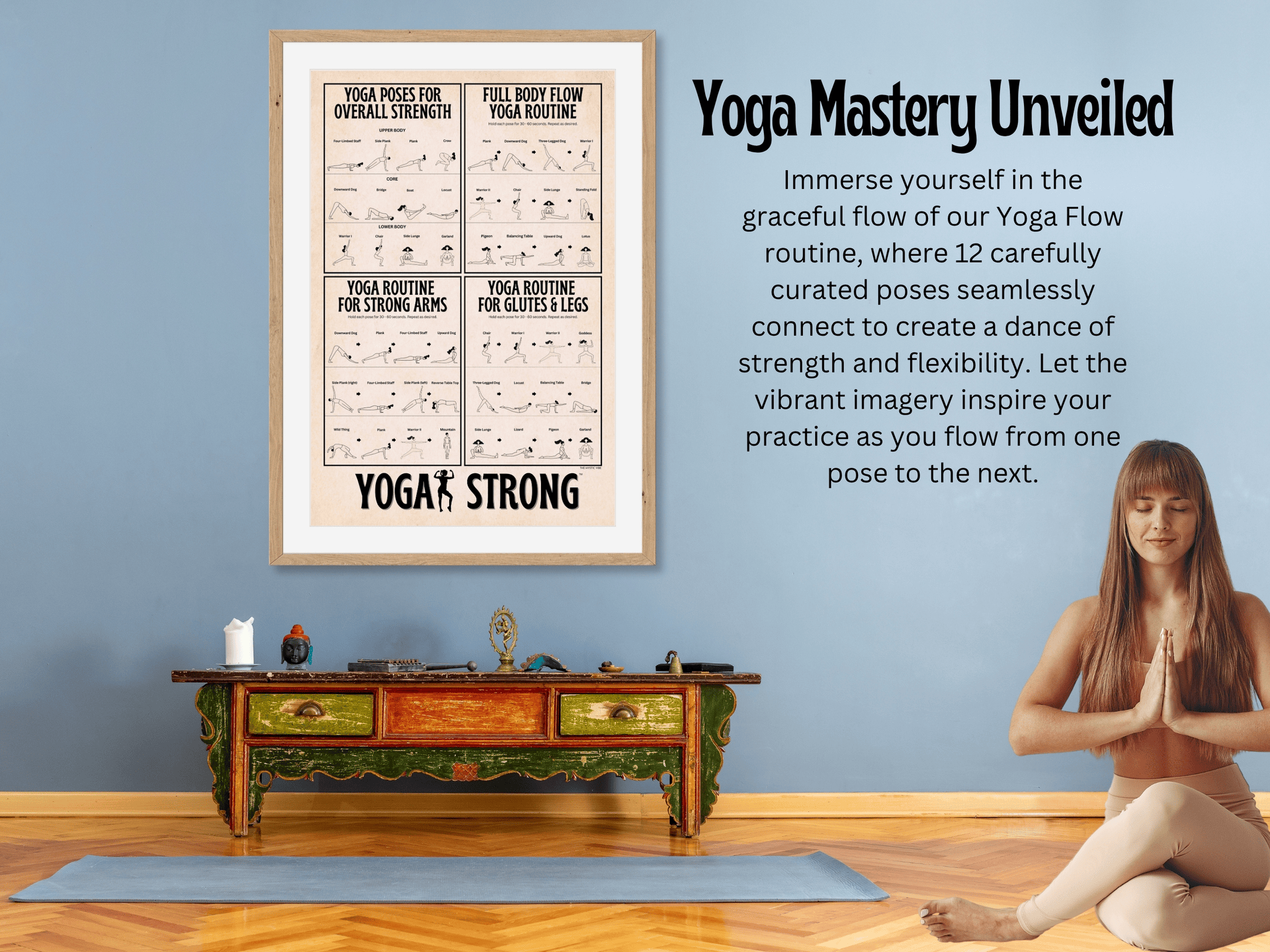 Montage of Yoga Flow Poster images. Free Instant Downloadable Poster