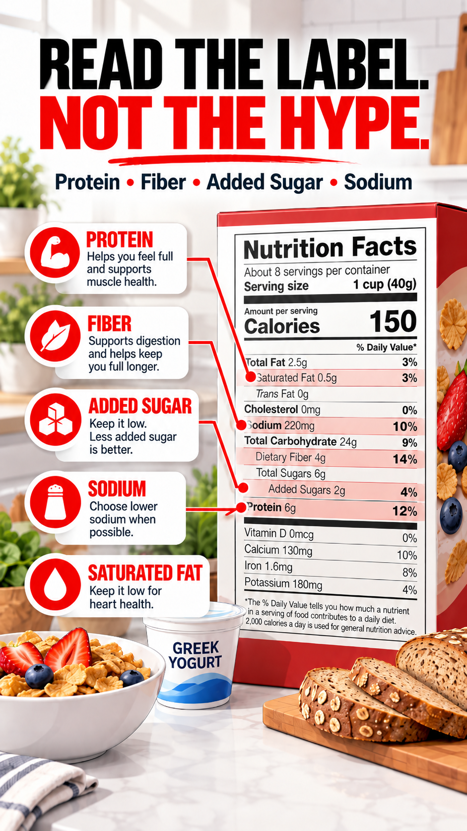 Read the label, not the Hype. Five ways to eat better.