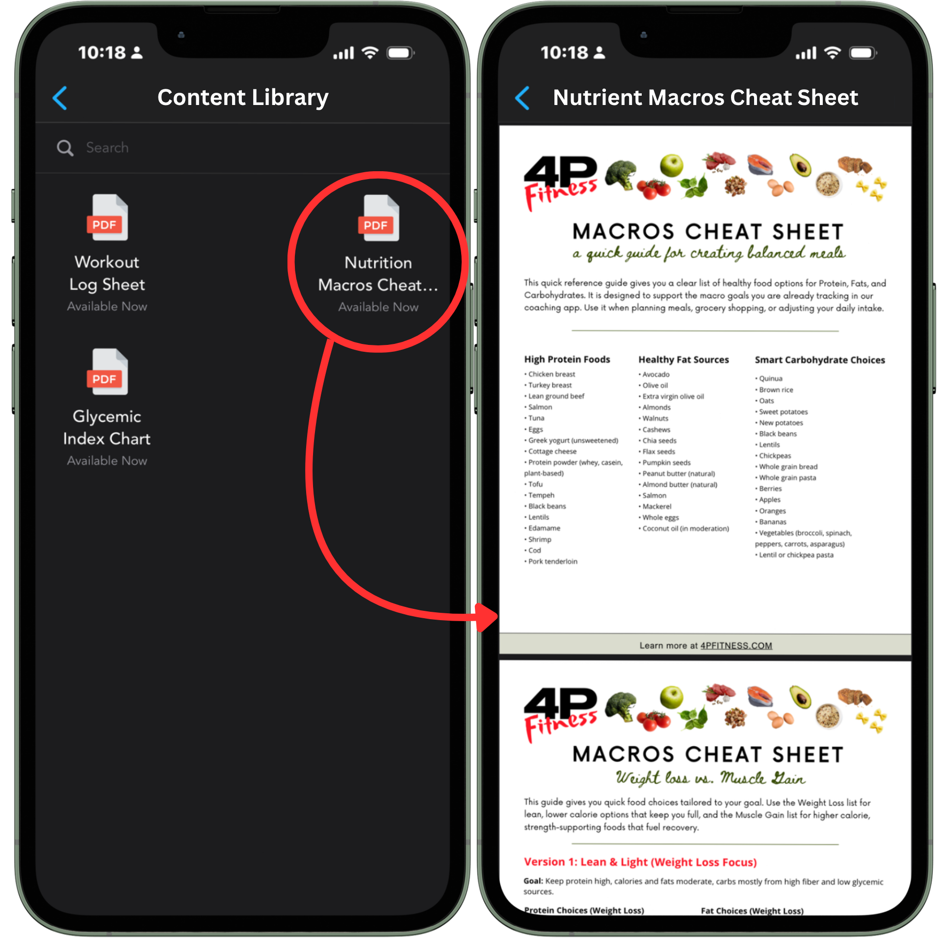 4P Fitness / Kahunas Mobile App Walkthrough - Content Library Page