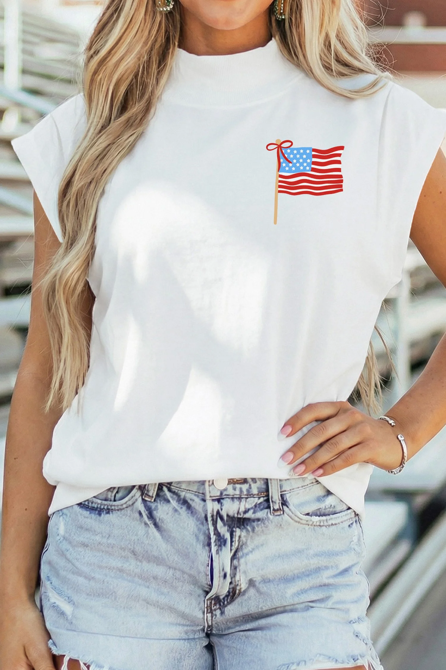 XO Faith & Freedom Mock Neck Tee