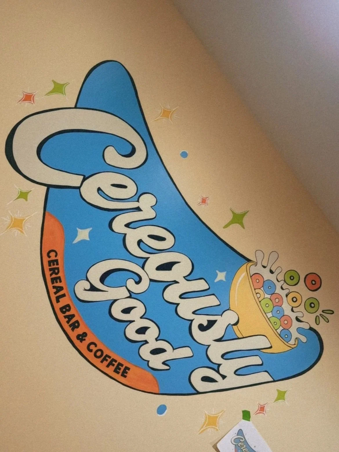Decorative mural with the text "Cereously Good"