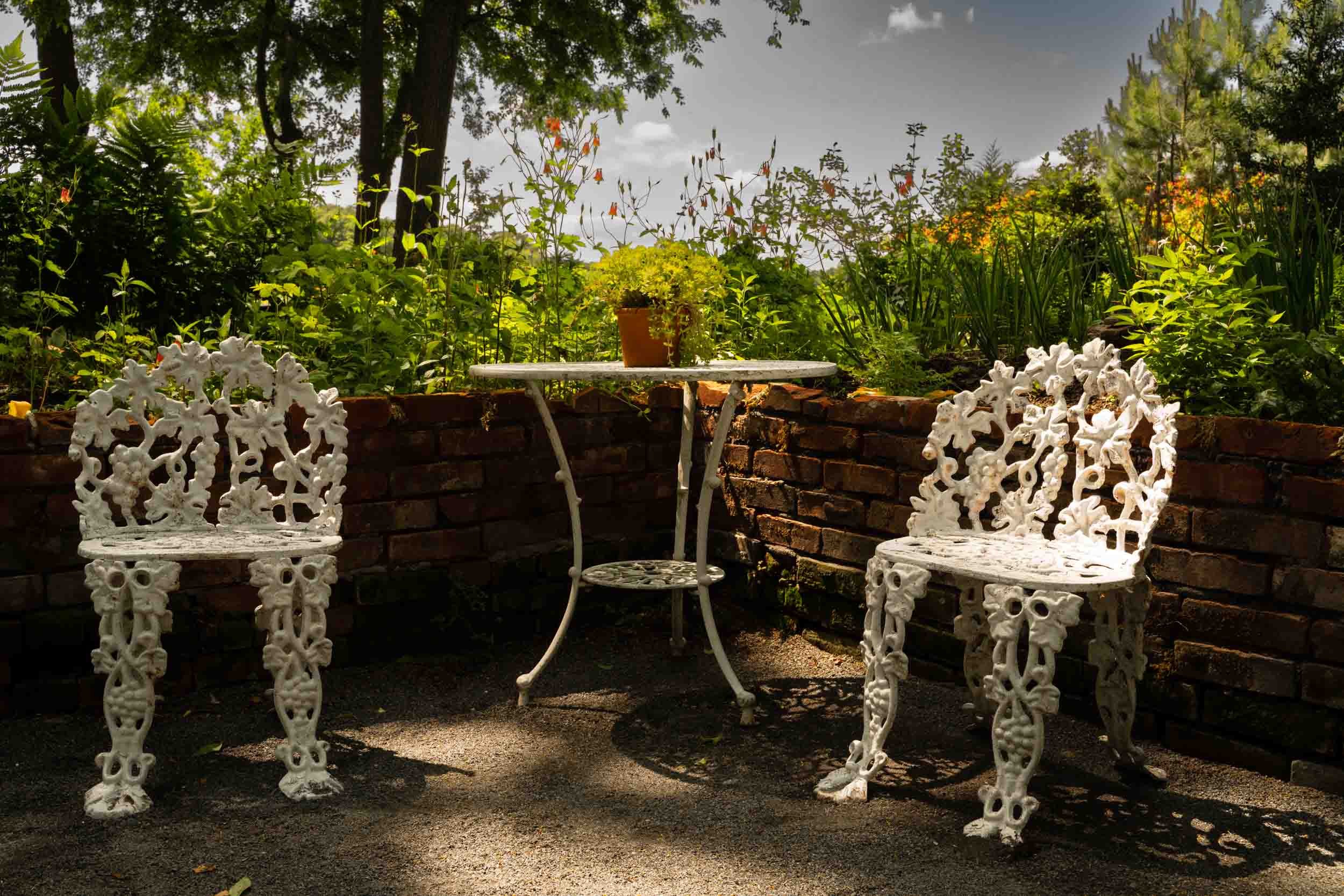 classic white chair and table