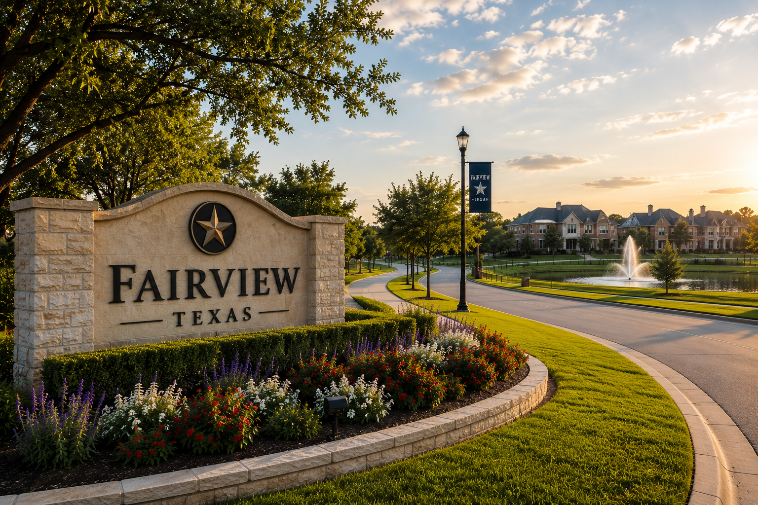 Fairview Texas luxury community with landscaped neighborhoods, scenic streets, and upscale North Dallas living