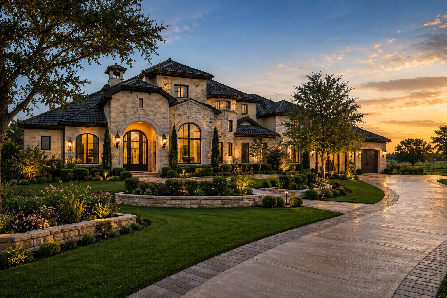 Luxury home in North Dallas Texas with upscale architecture, landscaped grounds, and high-end suburban living