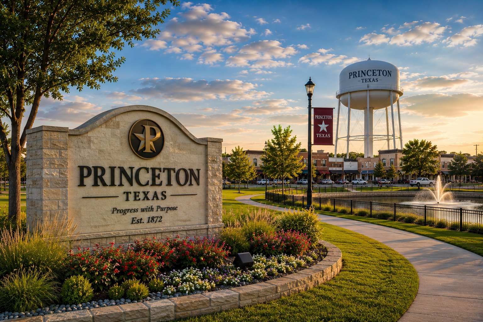 Princeton Texas community featuring landscaped neighborhoods, walking trails, and growing North Texas suburban living