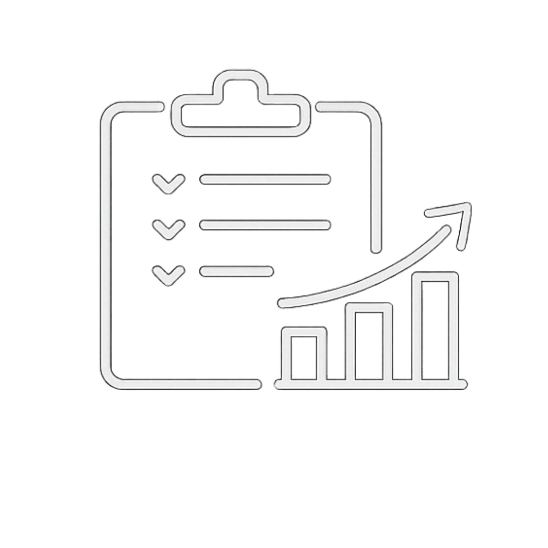 Clipboard and analytics icon representing strategic real estate planning in McKinney Texas