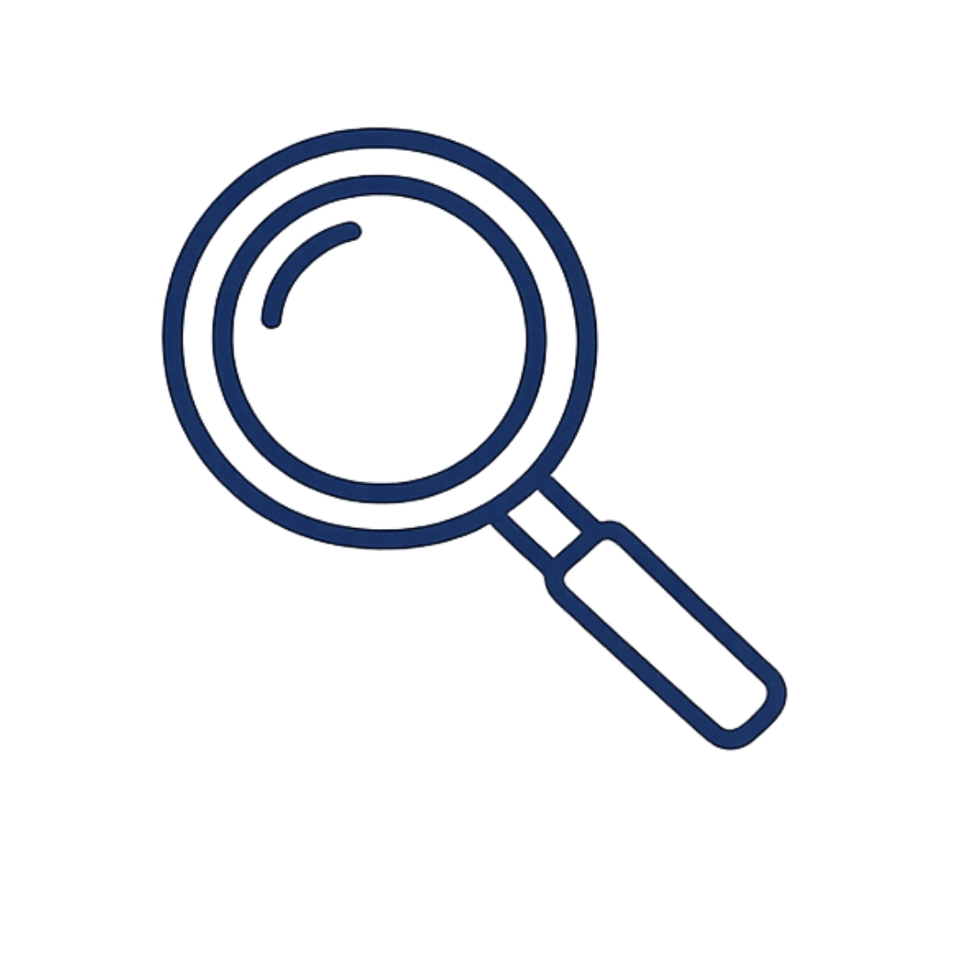 Magnifying glass icon representing guidance and clarity in the McKinney Texas real estate market