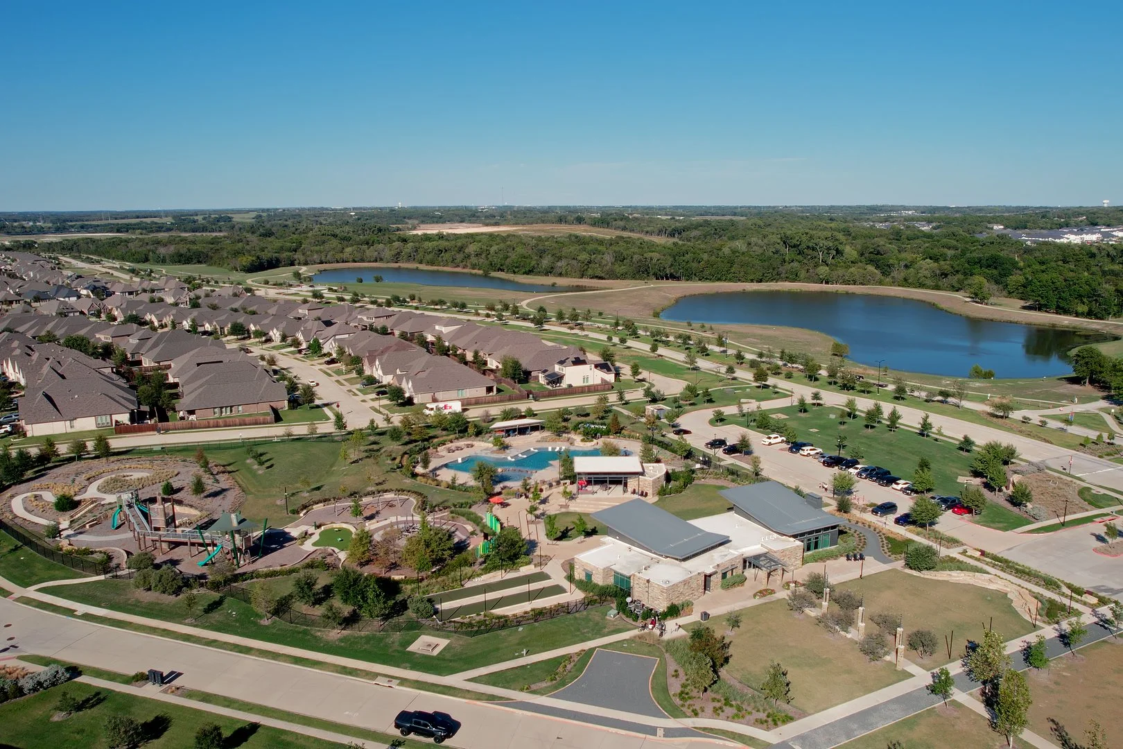 Drone Image of Trinity Falls Amenities in McKinney TX