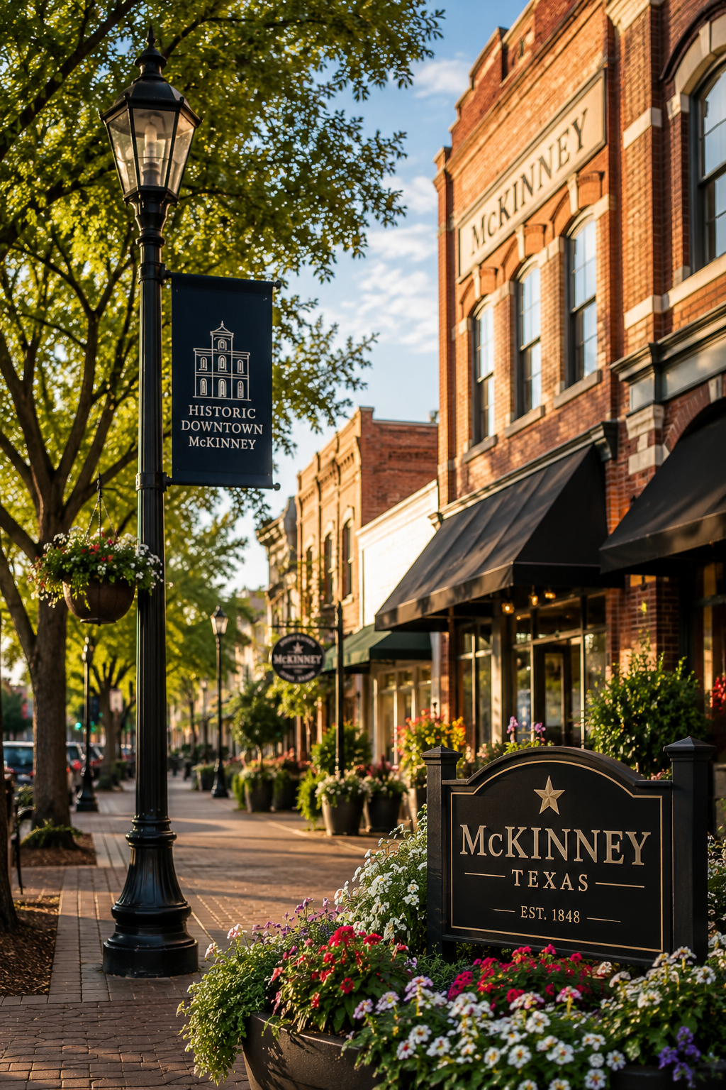 Historic Downtown McKinney Texas featuring local shops, walkable streets, and community charm