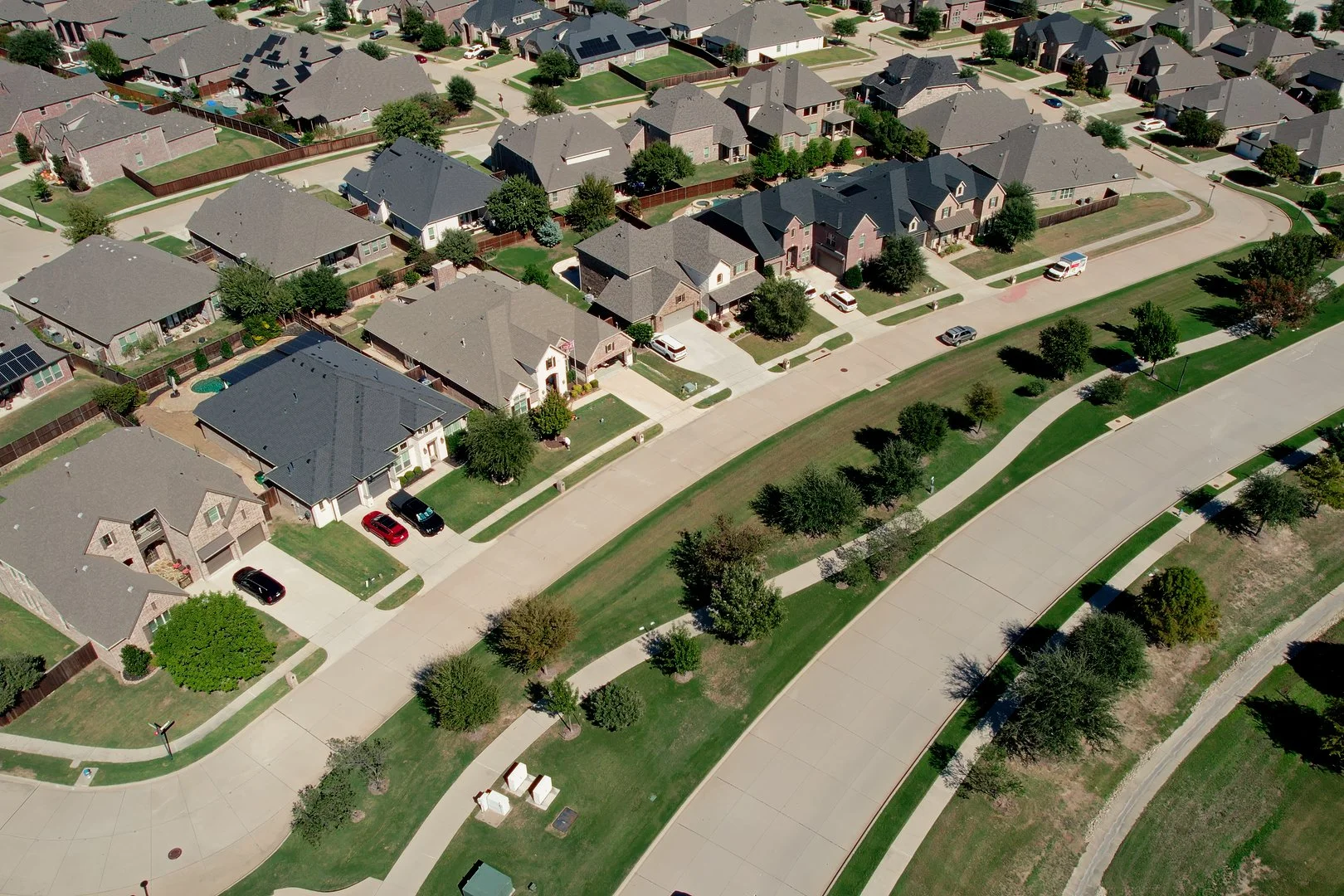 Drone Image of Homes in Del Webb of Trinity Falls McKinney TX