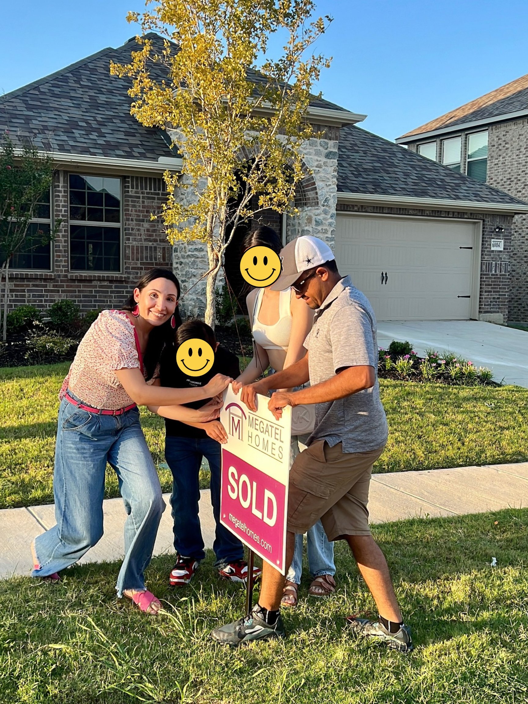 Clients putting in sold sign for new construction in McKinney TX