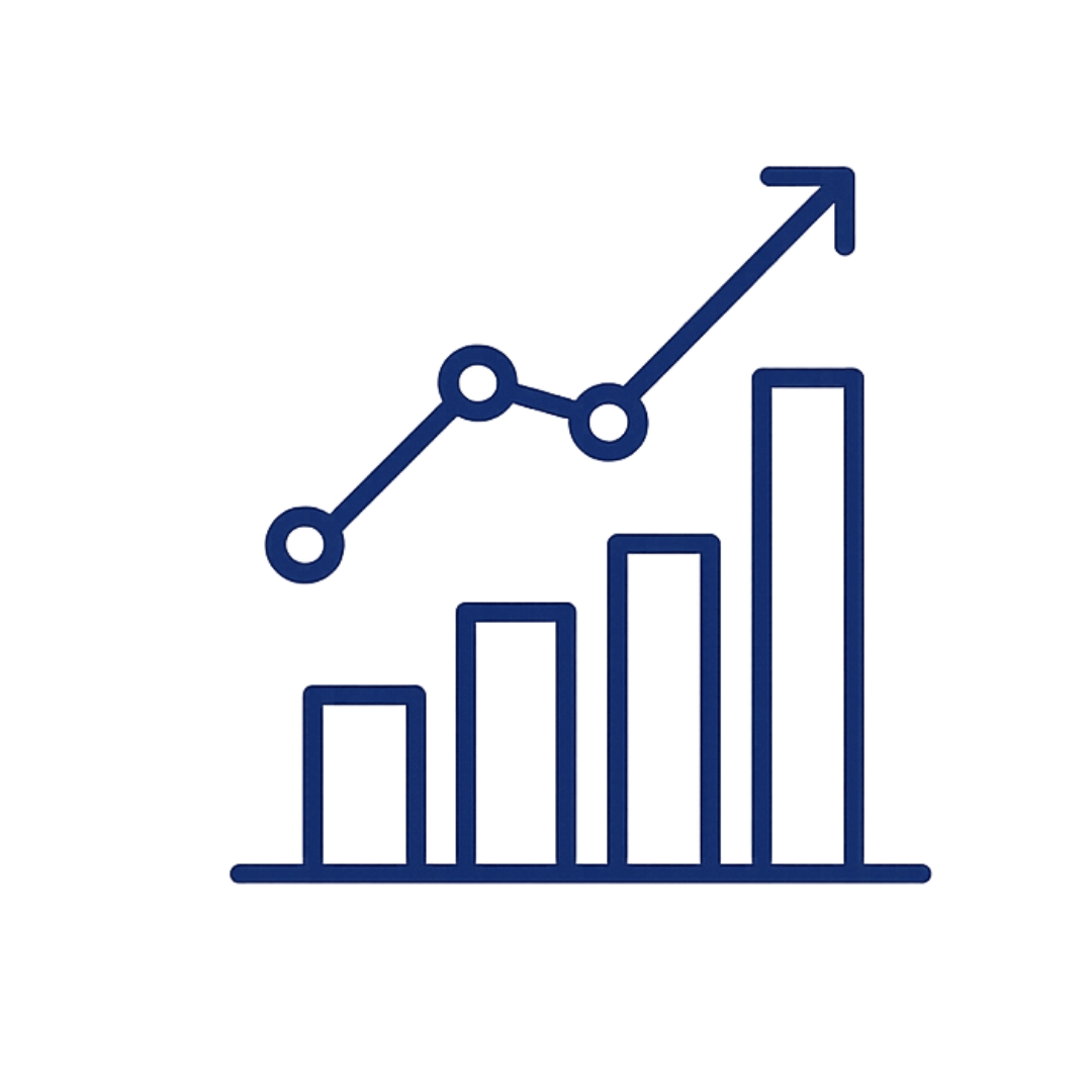 Graph icon representing strategic home pricing in the McKinney Texas real estate market