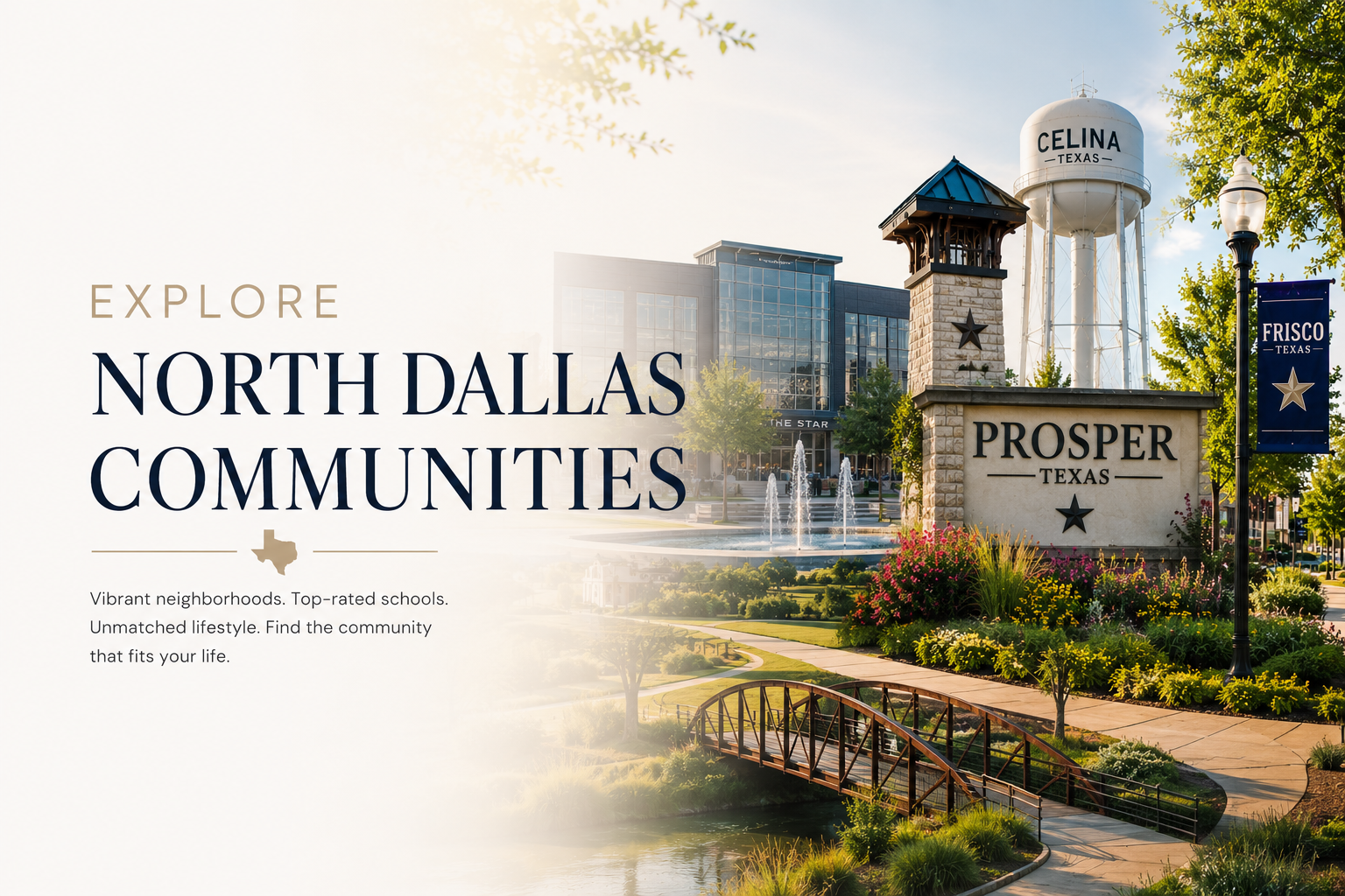 North Dallas communities featuring McKinney, Frisco, Prosper, and Celina Texas lifestyle and real estate