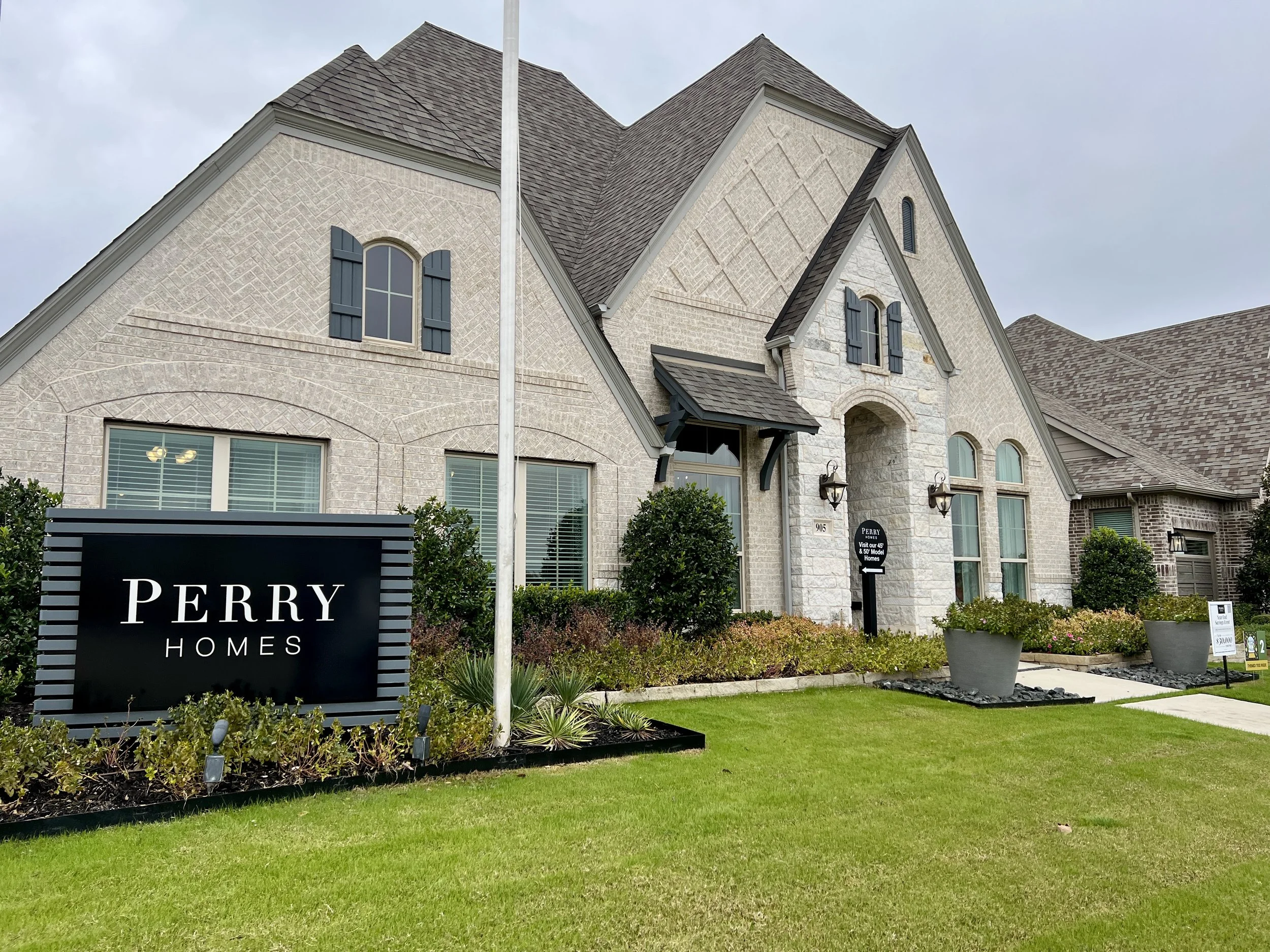 Exterior of Perry Homes Model Home in Trinity Falls McKinney TX