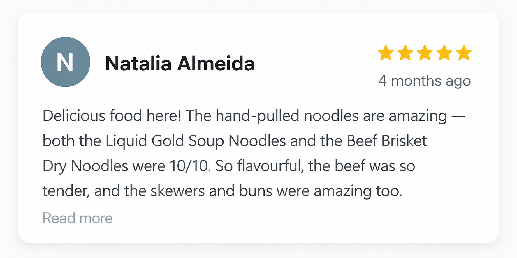 Q Beef Noodles customer review