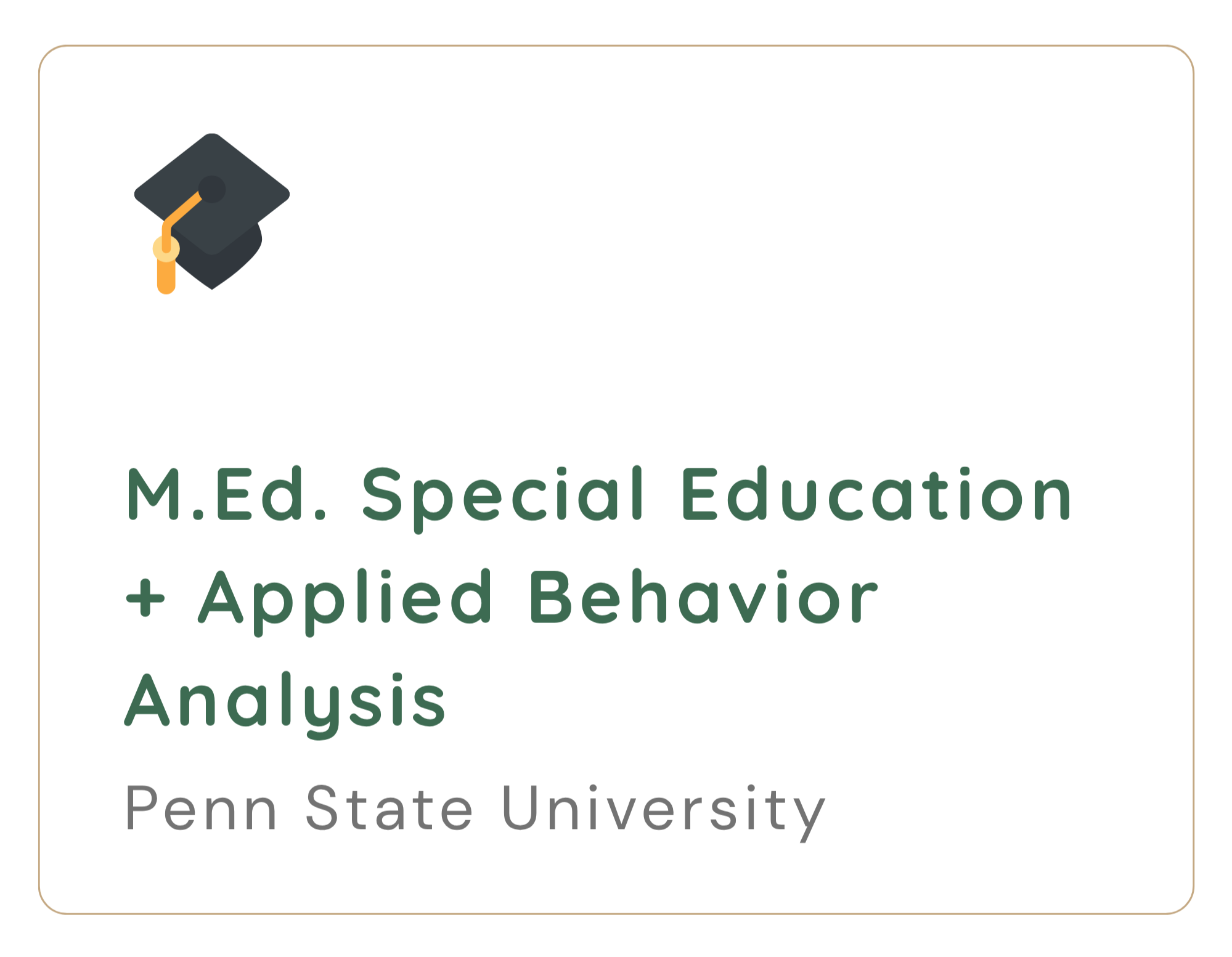 Logo for M. Ed. Special Education and Applied Behavior Analysis at Penn State University